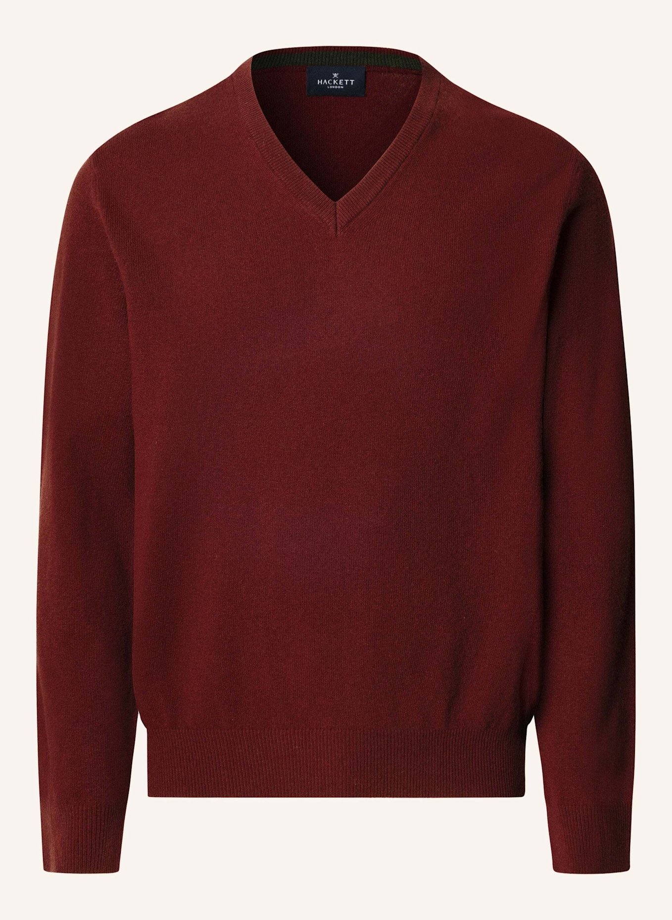 HACKETT LONDON Pullover MERINO CASH MIX V: DUNKELROT