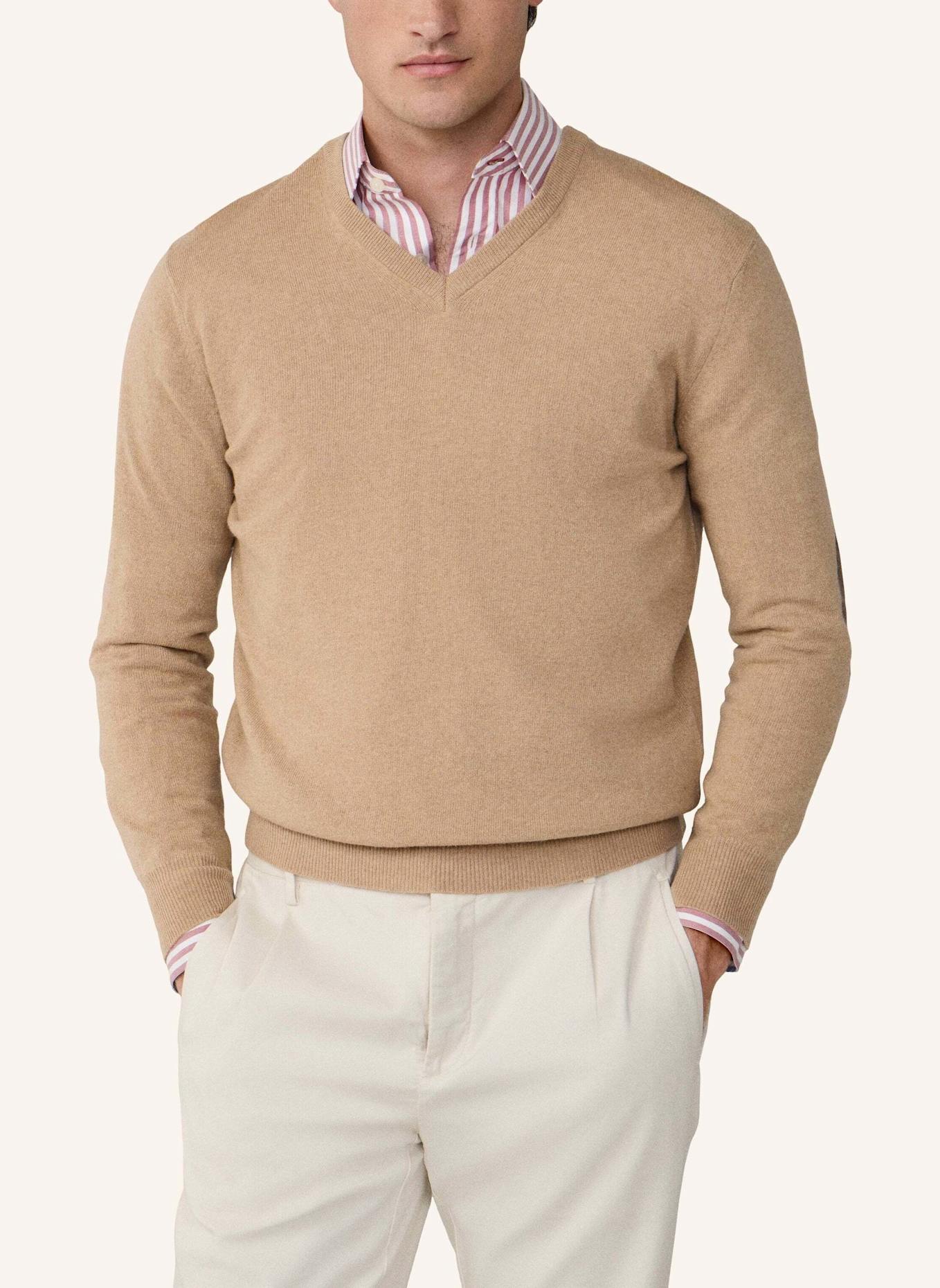 HACKETT LONDON Pullover MERINO CASH MIX V: BEIGE