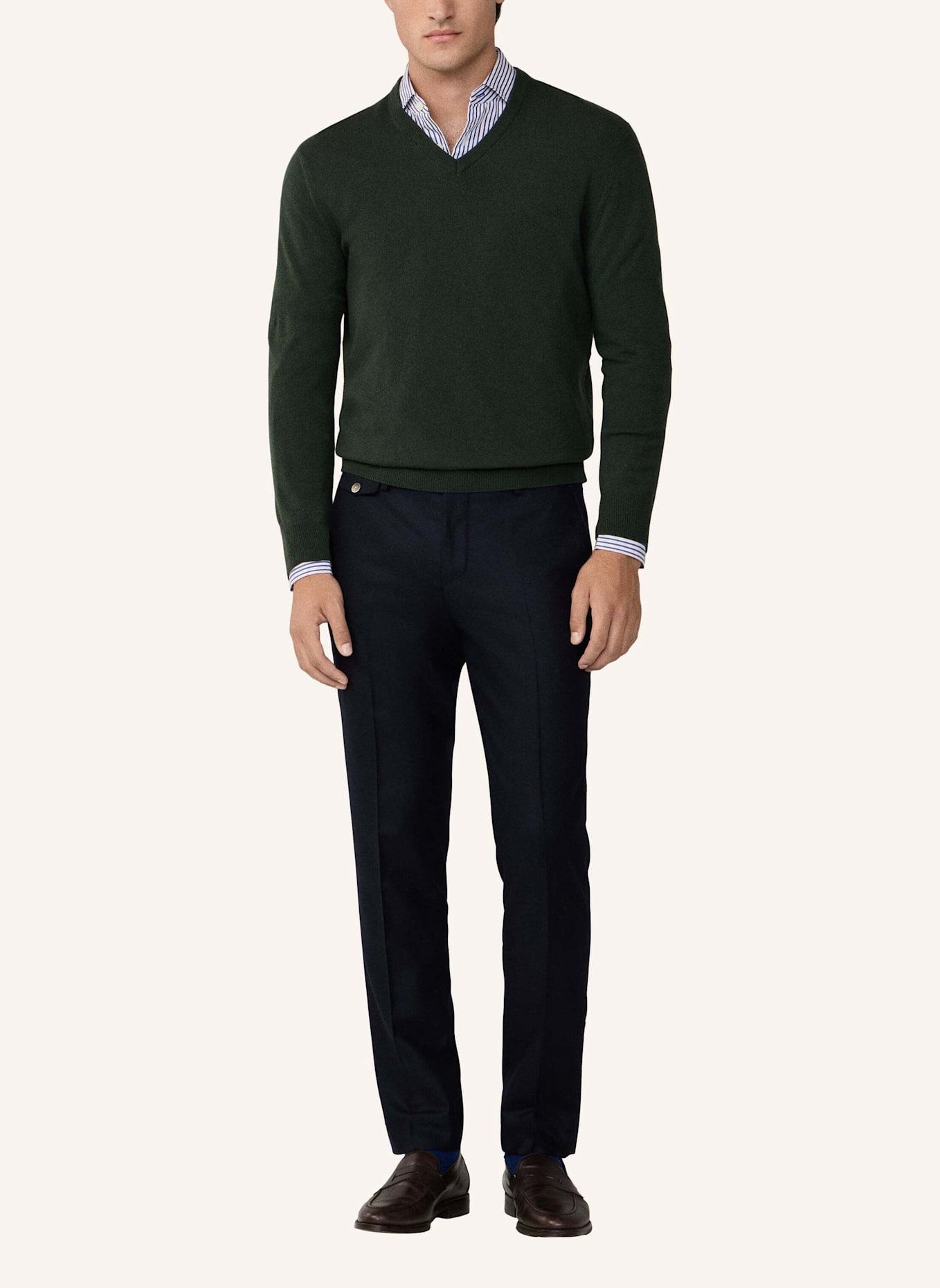 HACKETT LONDON Pullover MERINO CASH MIX V: GRÜN