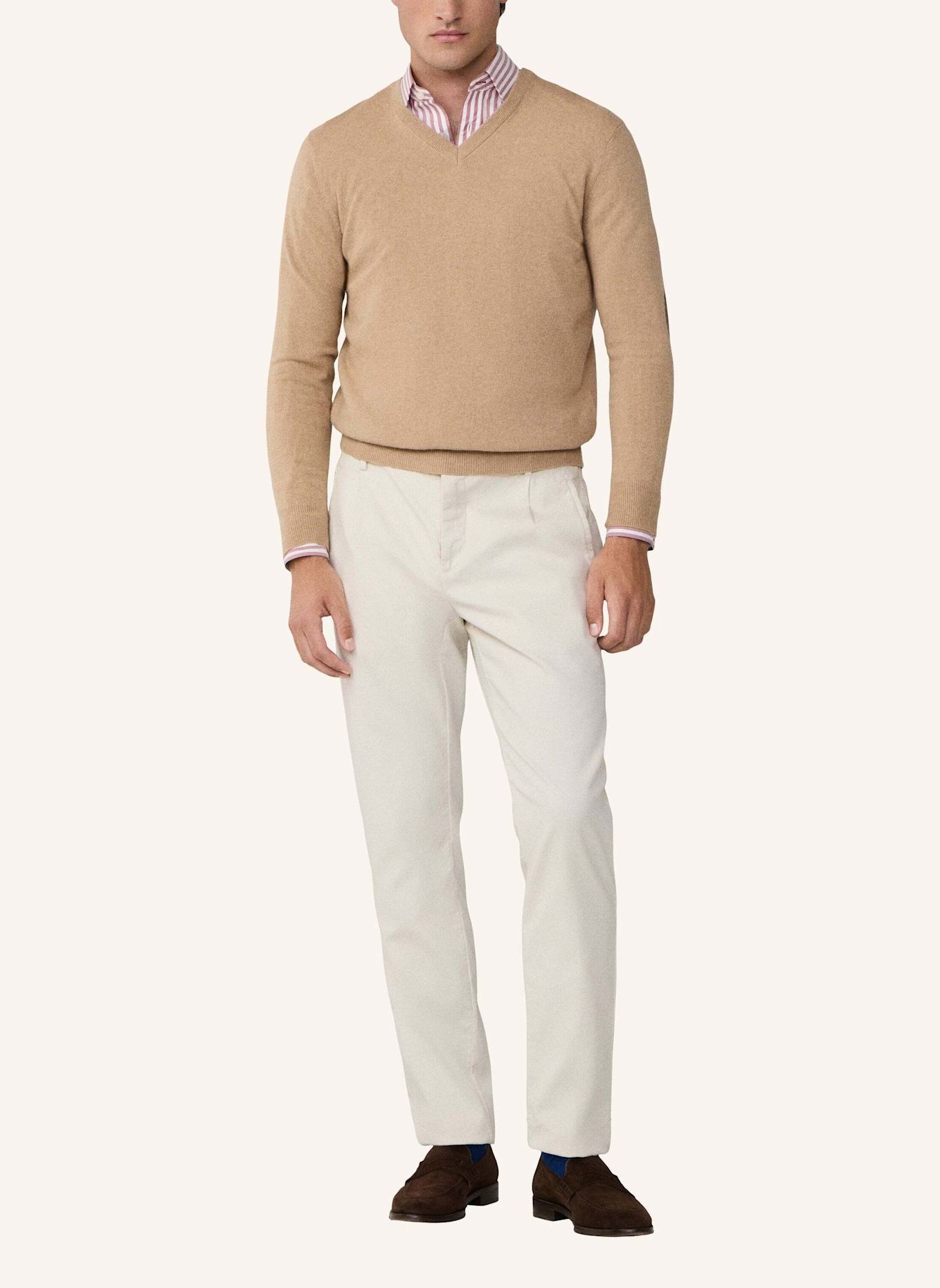 HACKETT LONDON Pullover MERINO CASH MIX V: BEIGE