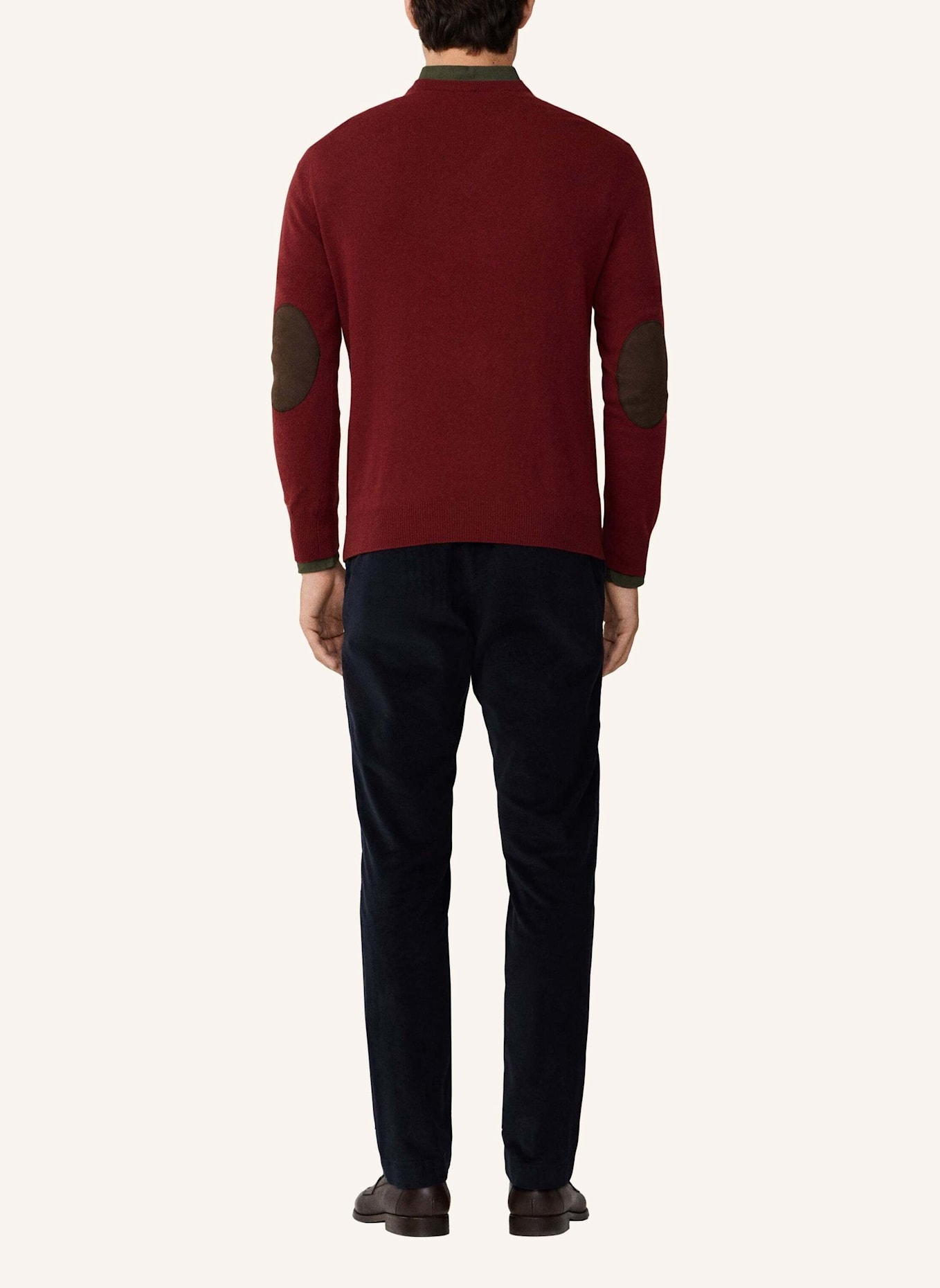 HACKETT LONDON Pullover MERINO CASH MIX V: DUNKELROT