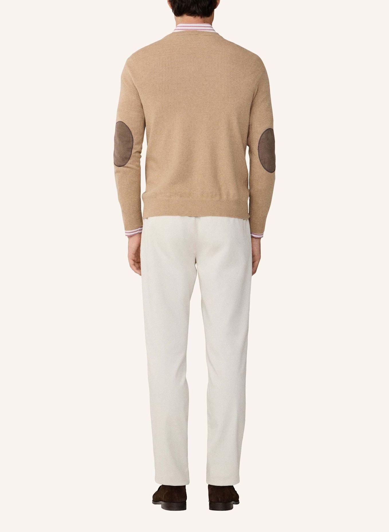 HACKETT LONDON Pullover MERINO CASH MIX V: BEIGE