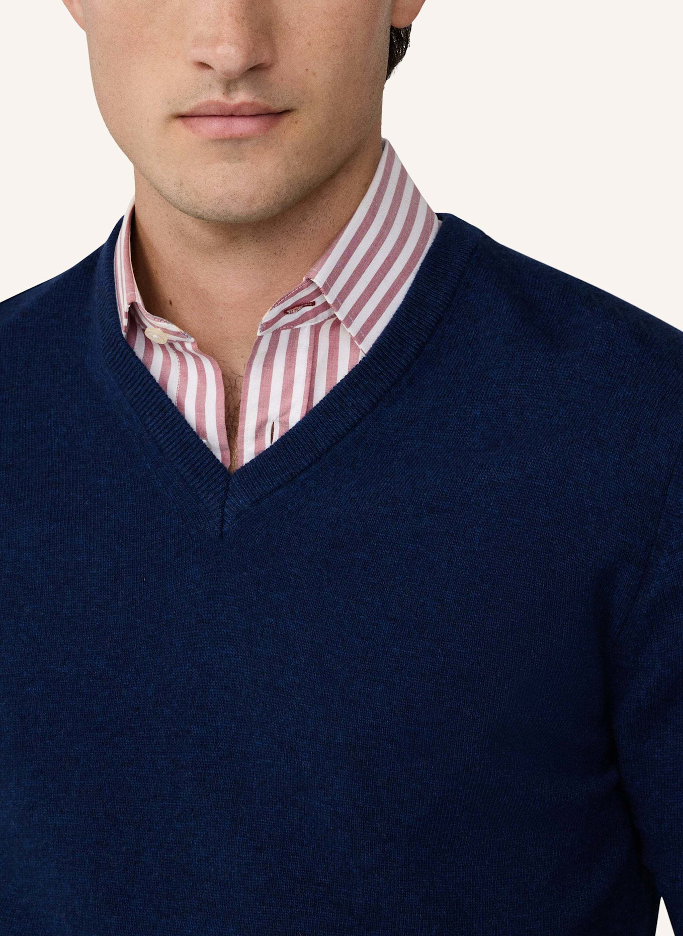 HACKETT LONDON Pullover MERINO CASH MIX V: DUNKELBLAU