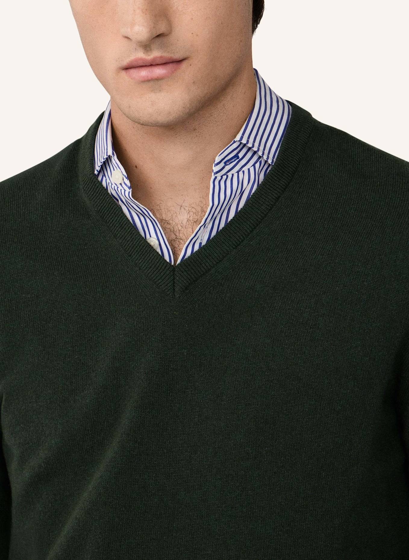 HACKETT LONDON Pullover MERINO CASH MIX V: GRÜN