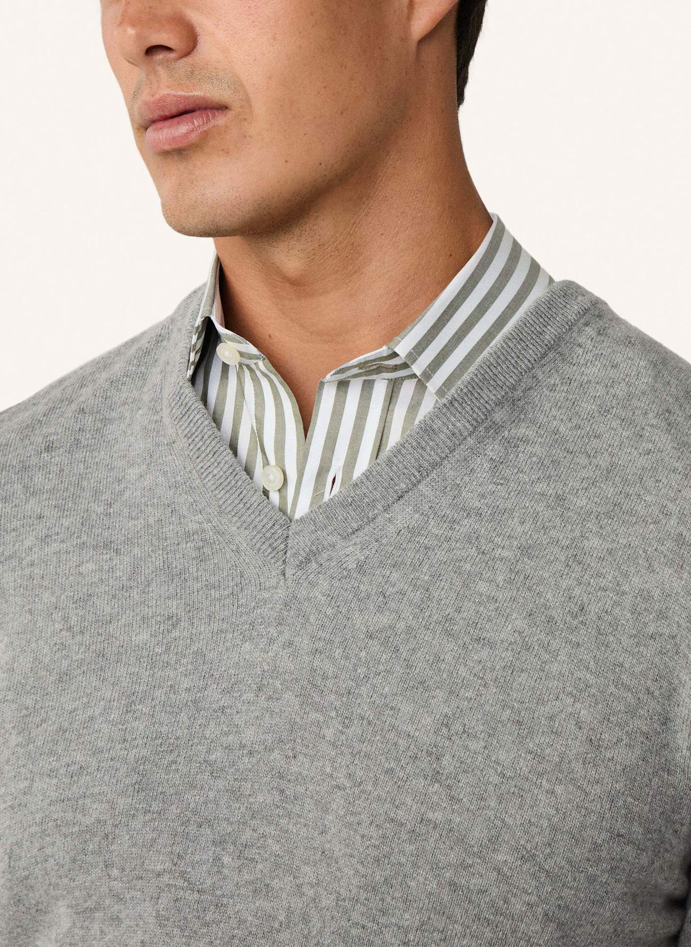 HACKETT LONDON Pullover MERINO CASH MIX V: GRAU