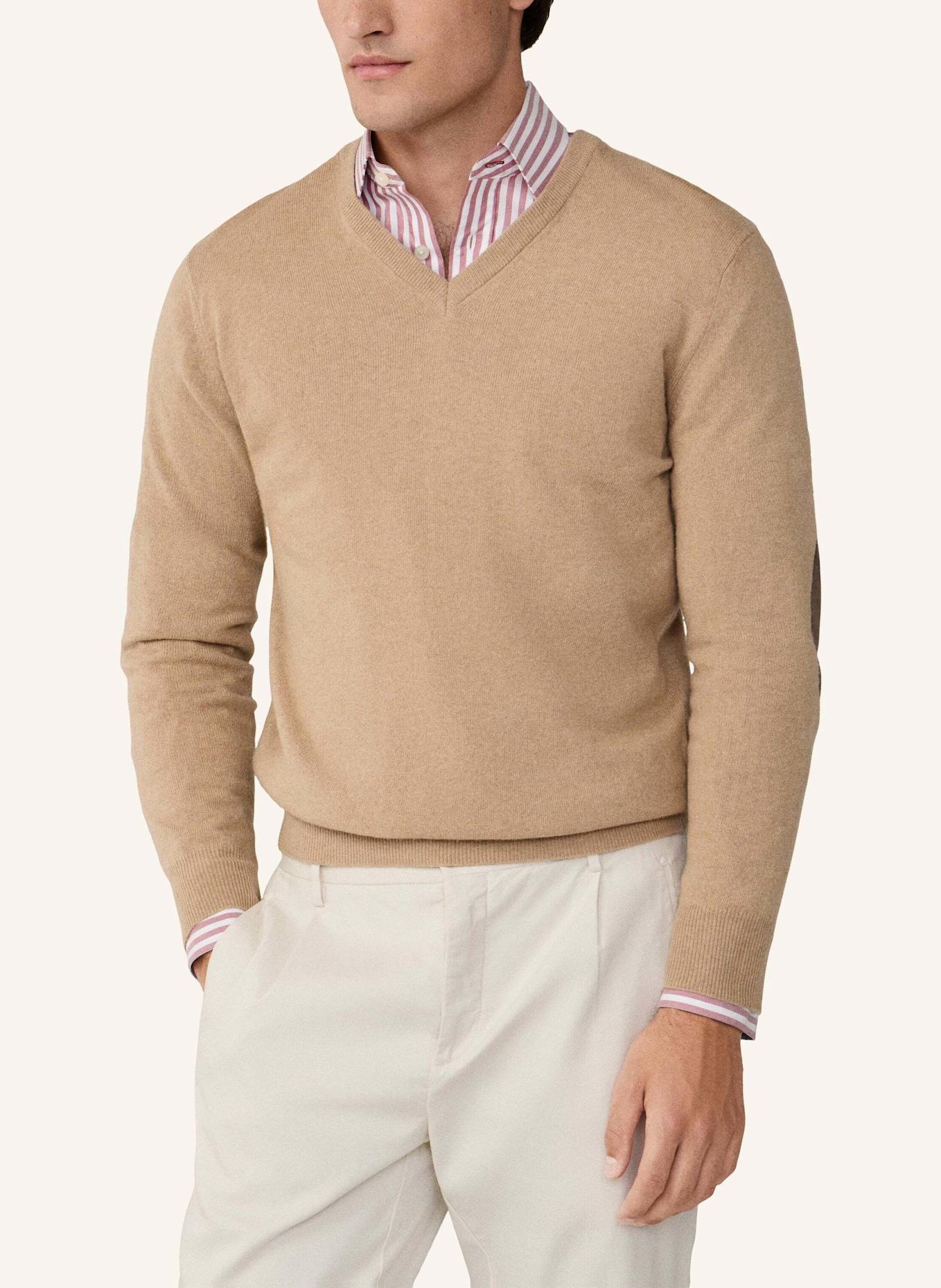 HACKETT LONDON Pullover MERINO CASH MIX V: BEIGE