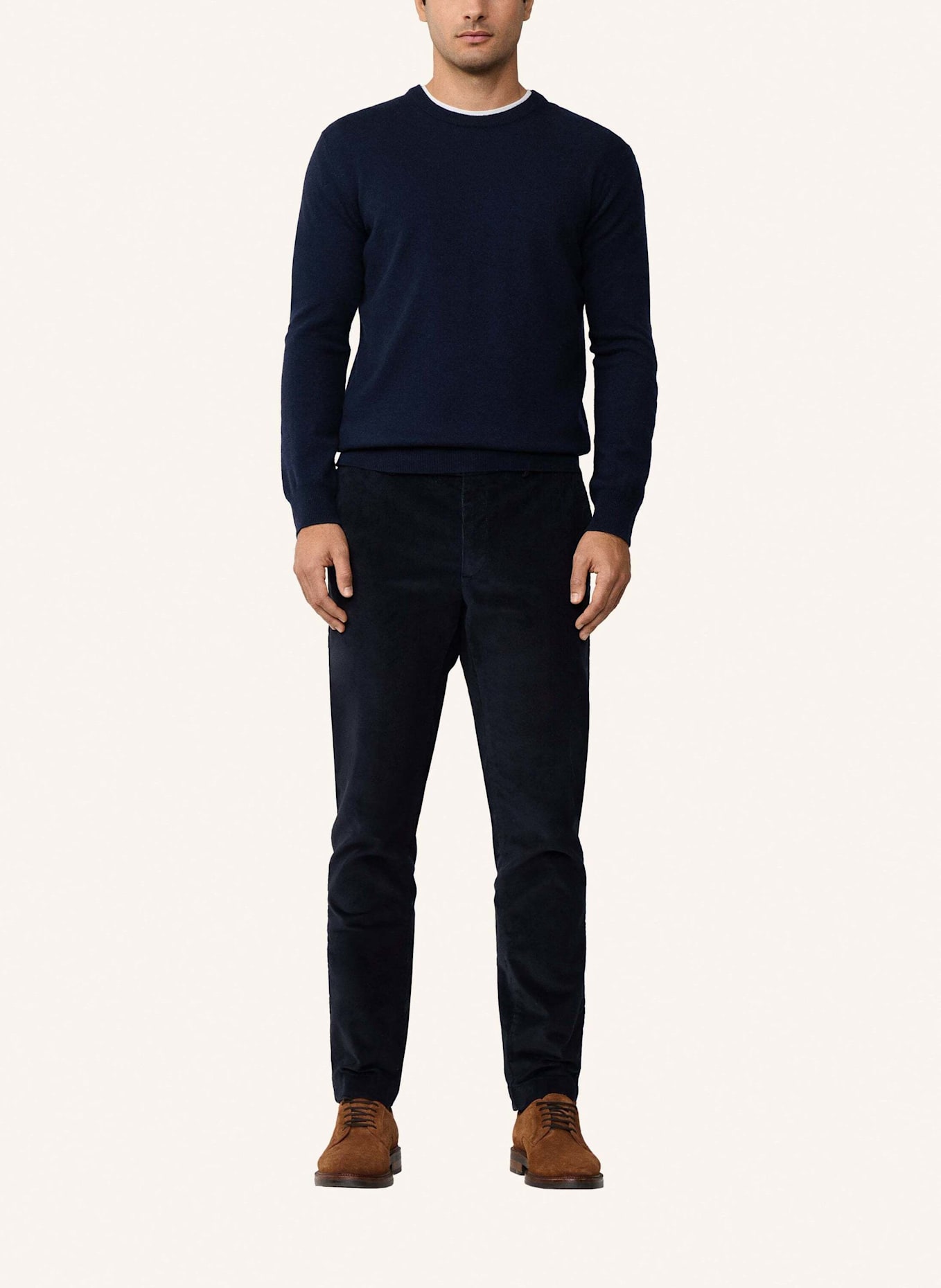 HACKETT LONDON Pullover MERINO CASH MIX CREW: BLAU