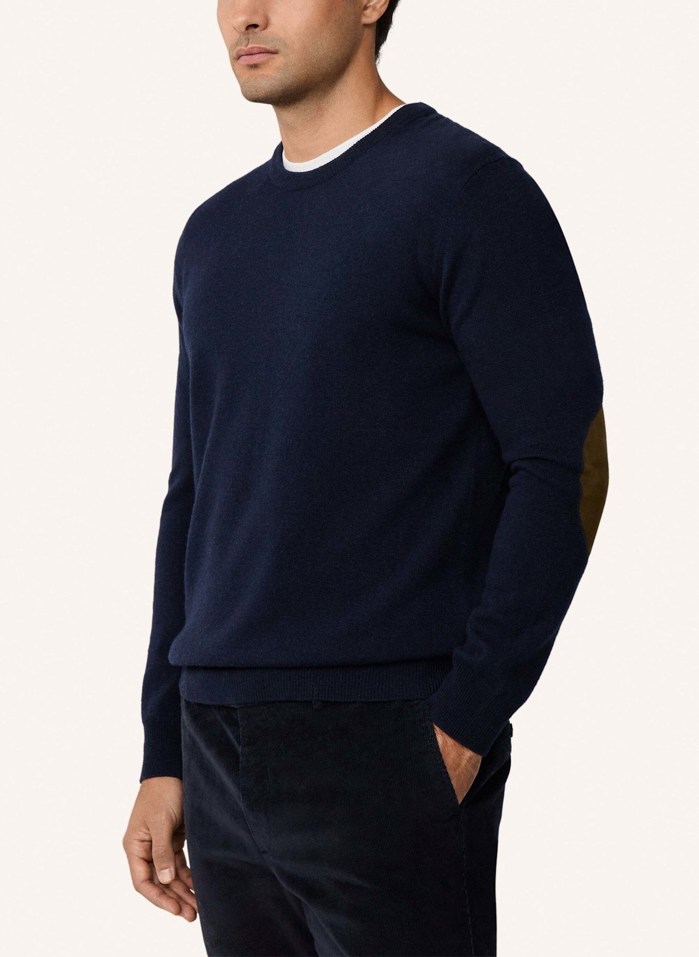 HACKETT LONDON Pullover MERINO CASH MIX CREW: BLAU