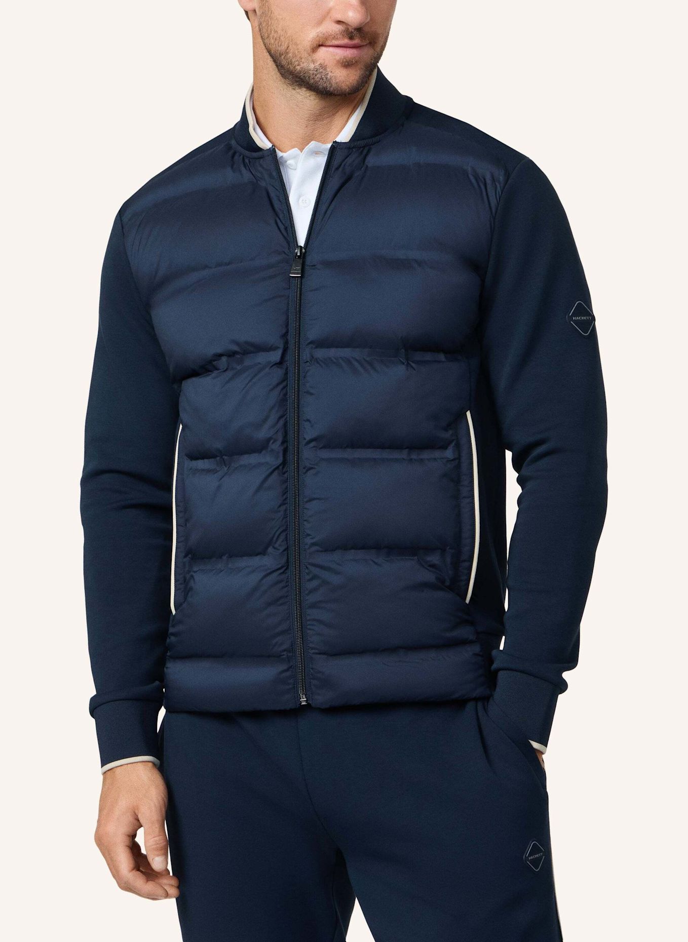 HACKETT LONDON Hoodiejacke HS QUILT BOMBER FZ: DUNKELBLAU