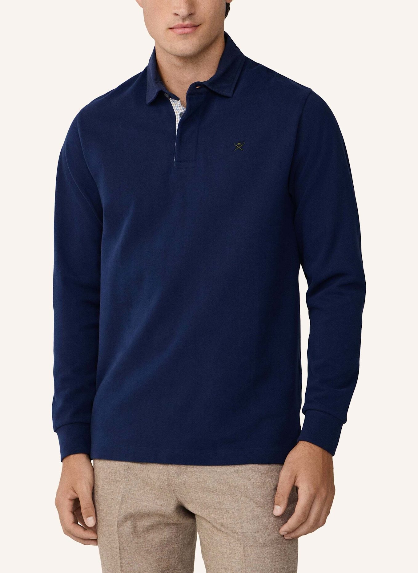 HACKETT LONDON Poloshirt WOVEN PLKT TRIM RUGBY: BLAU