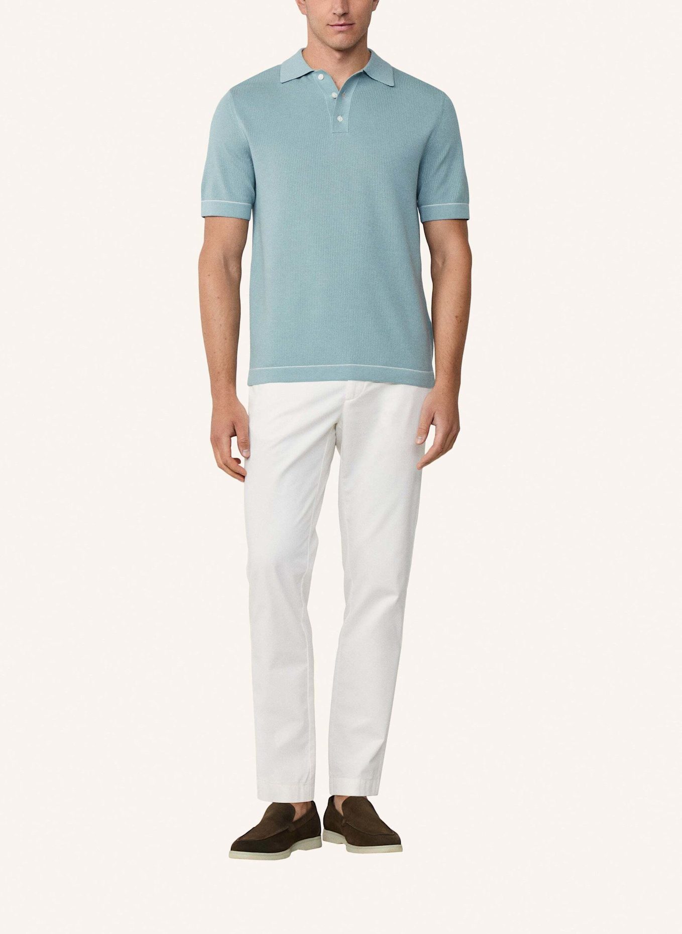 HACKETT LONDON Poloshirt TEXTURED KNIT POLO: BLAU