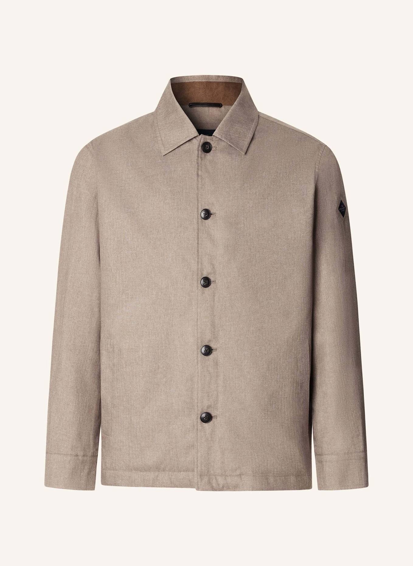 HACKETT LONDON Fieldjacket HERRINGBONE SHACKET: TAUPE/ HELLBRAUN