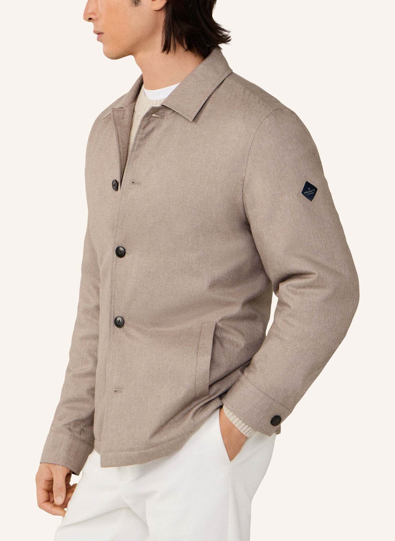 HACKETT LONDON Fieldjacket HERRINGBONE SHACKET: TAUPE/ HELLBRAUN