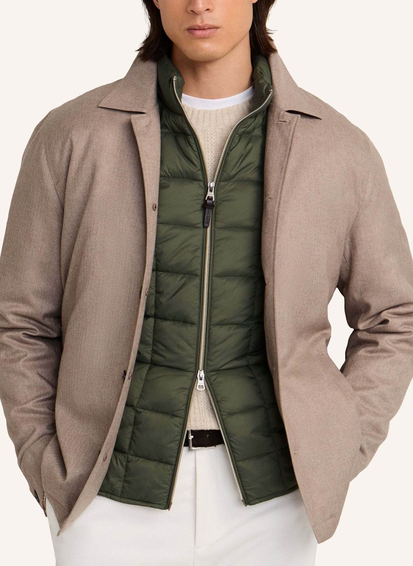 HACKETT LONDON Fieldjacket HERRINGBONE SHACKET: TAUPE/ HELLBRAUN