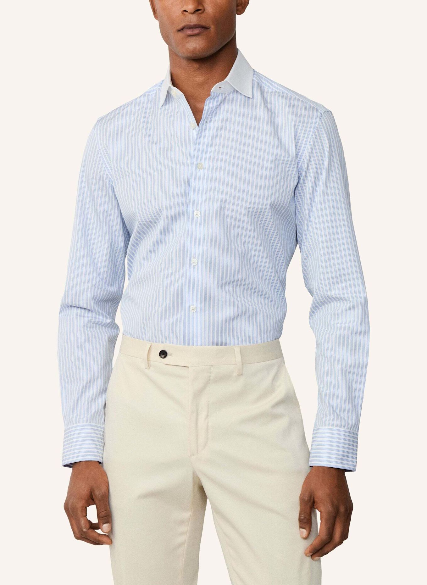 HACKETT LONDON Freizeithemd DRESS STRIPE: HELLBLAU