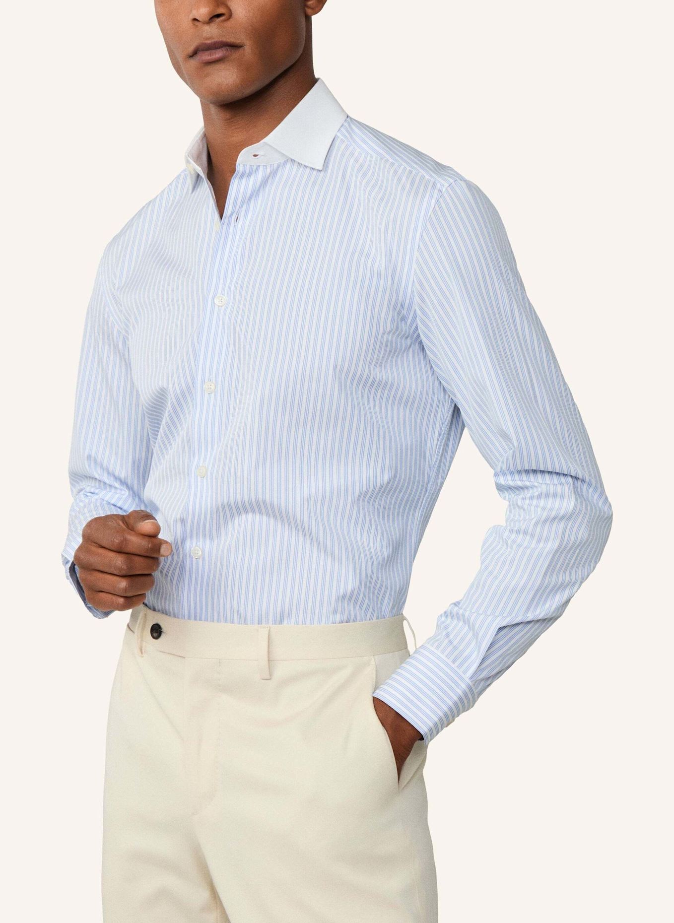 HACKETT LONDON Freizeithemd DRESS STRIPE: HELLBLAU