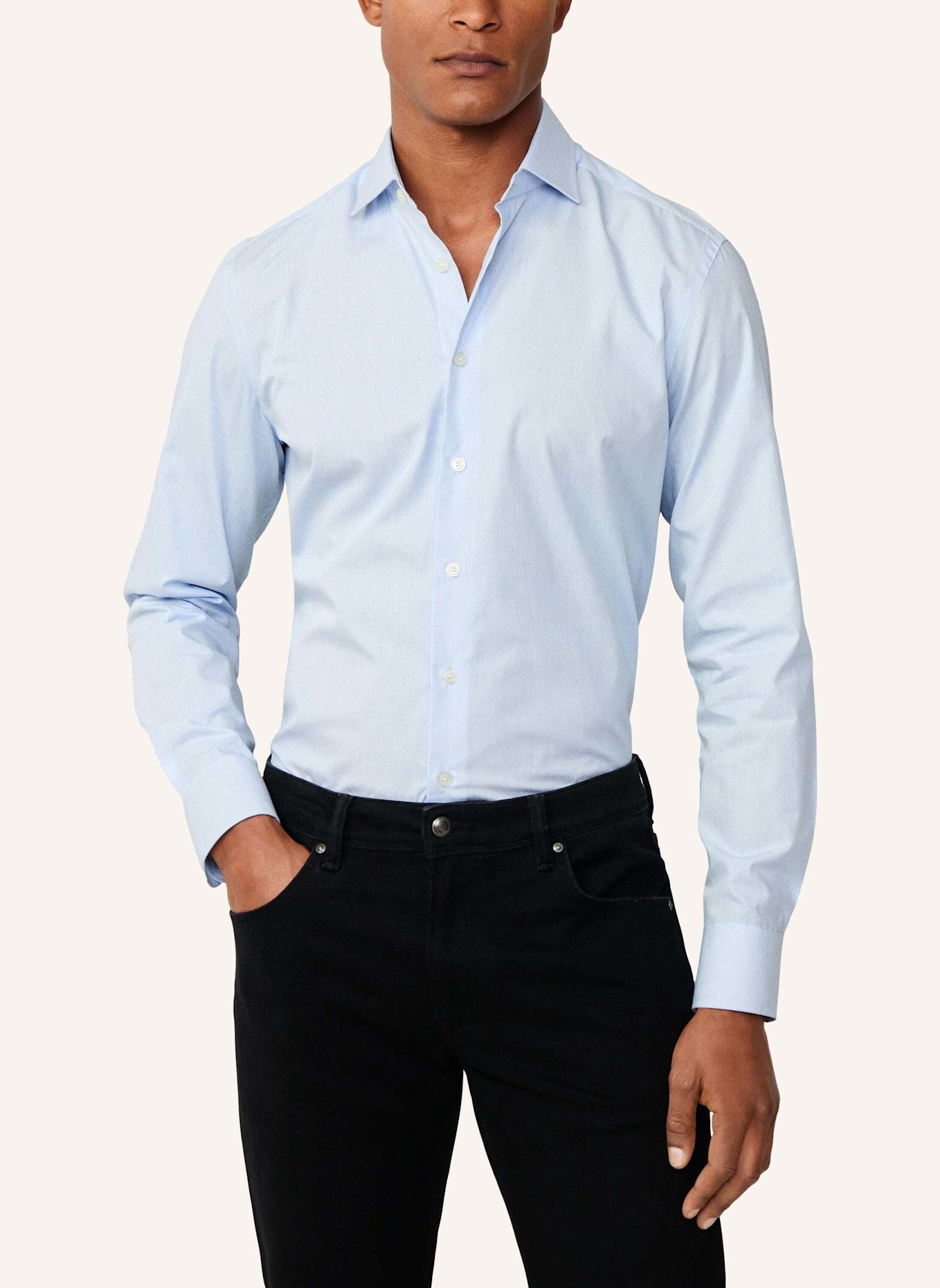 HACKETT LONDON Freizeithemd MAGIC SHIRT CHECK: HELLBLAU