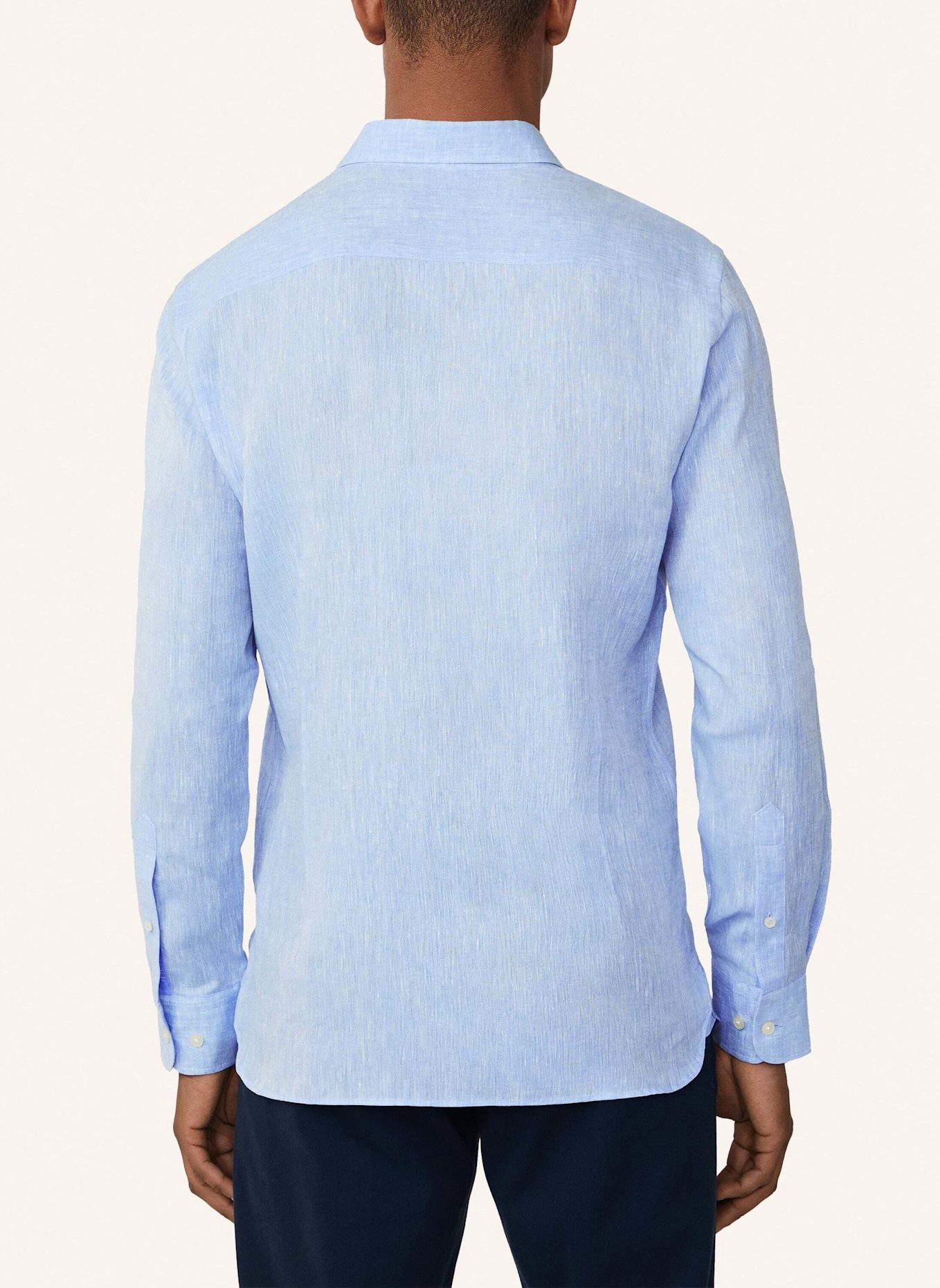 HACKETT LONDON Freizeithemd YARN DYE LINEN: HELLBLAU