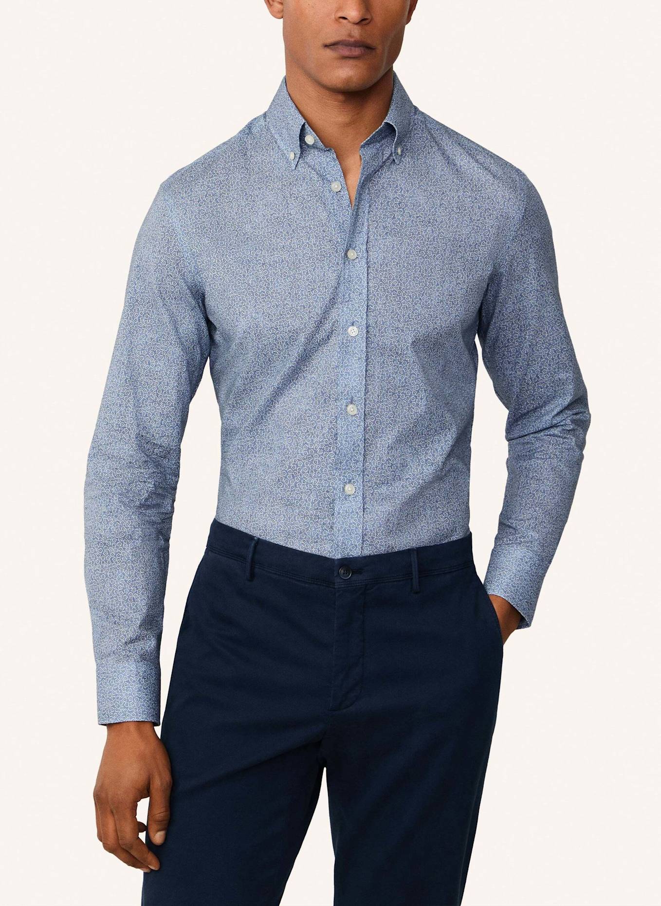 HACKETT LONDON Freizeithemd PAINTED FLORAL PRINT: BLAU