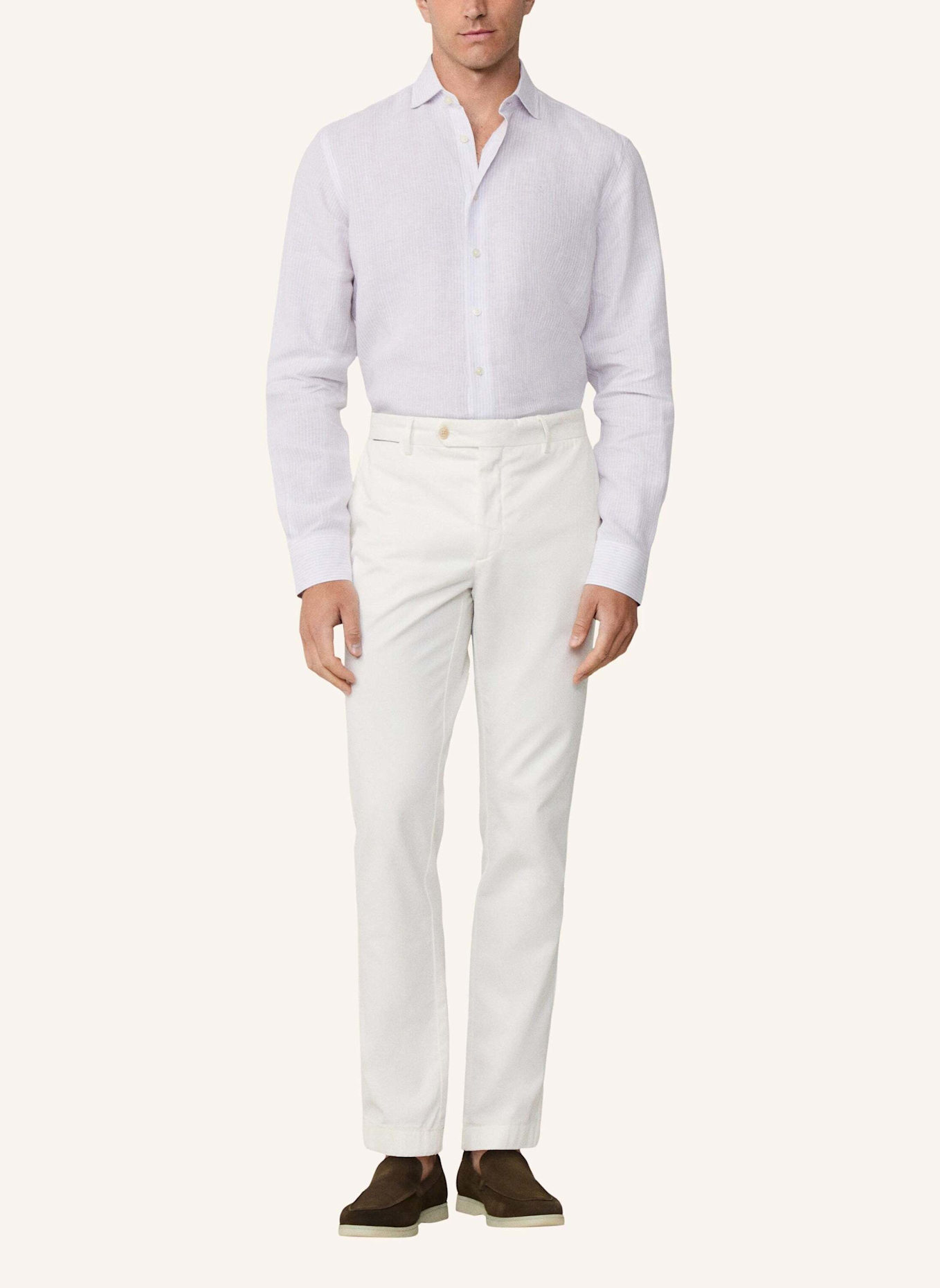 HACKETT LONDON Freizeithemd LINEN STRIPE: LILA