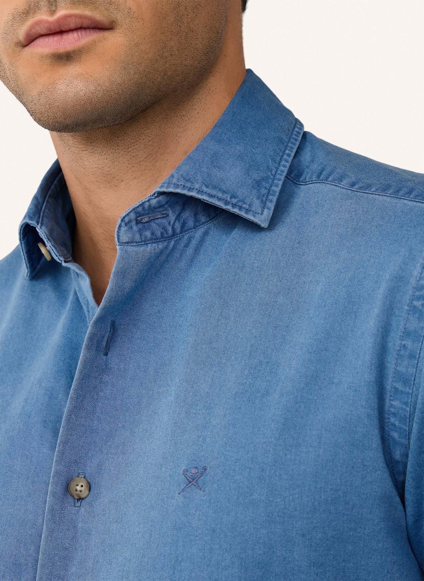 HACKETT LONDON Freizeithemd ESS DENIM MID: DUNKELBLAU