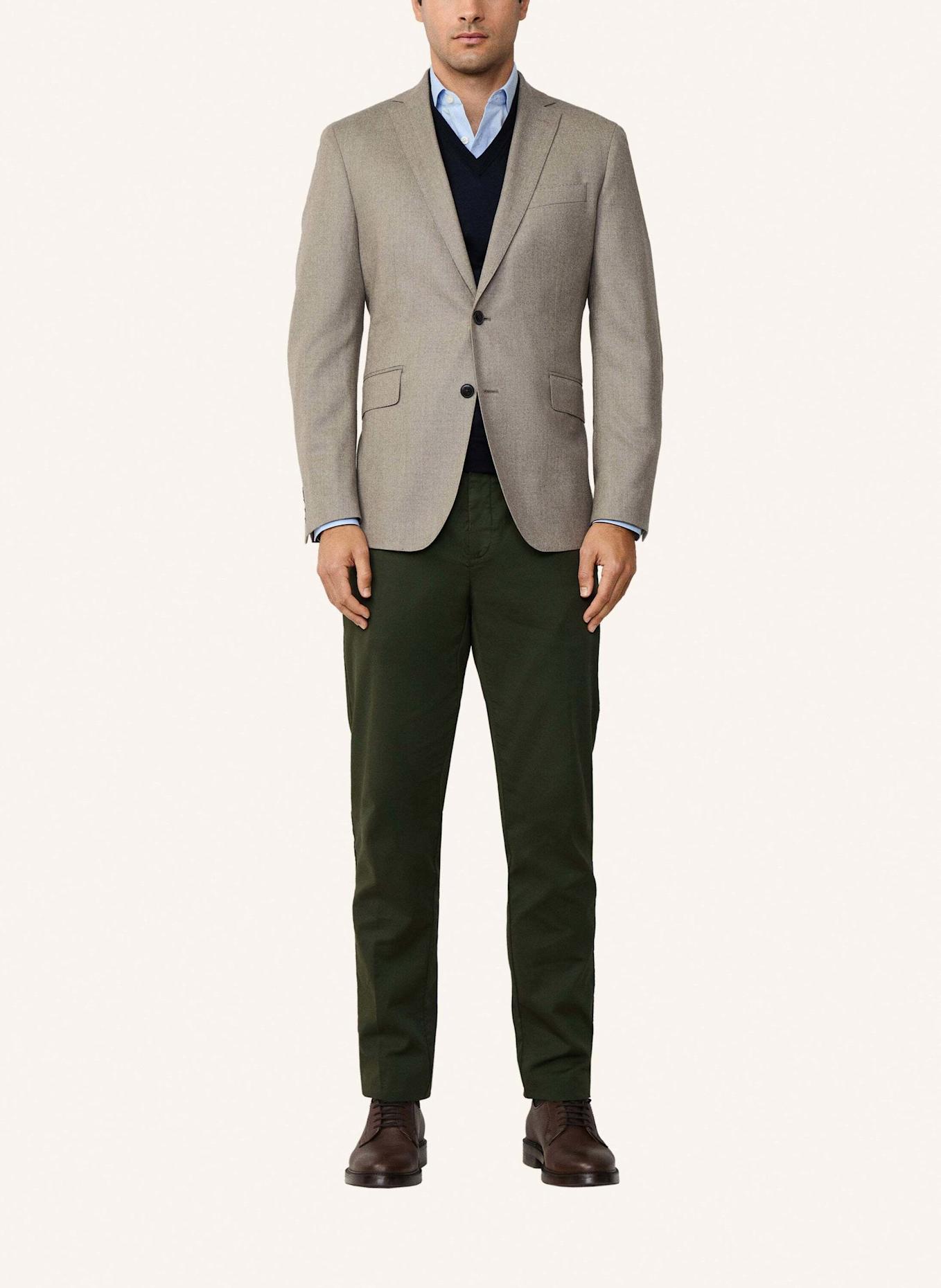 HACKETT LONDON Sakko PERFORMANCE FLANNEL: TAUPE/ HELLBRAUN