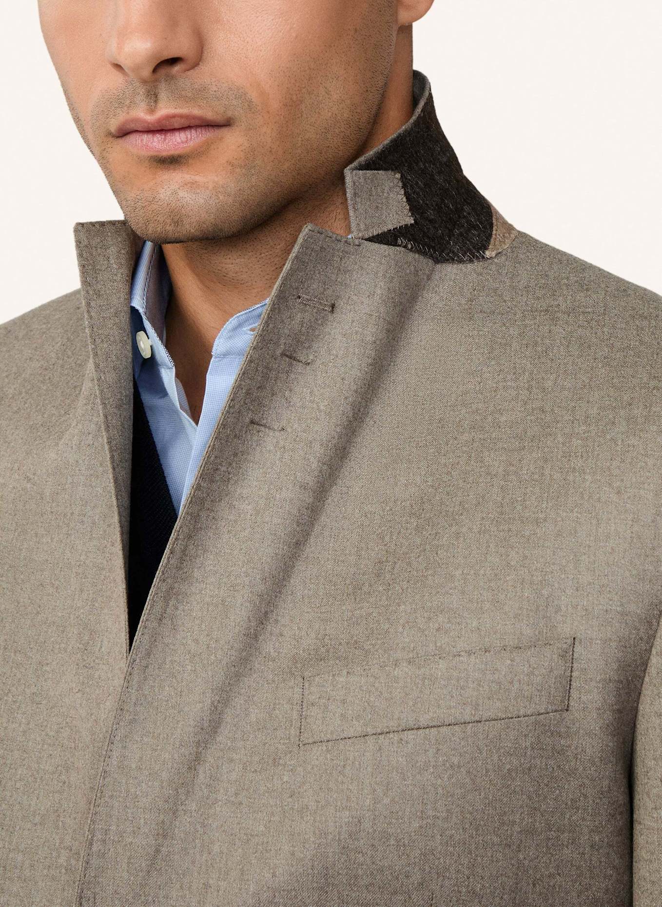 HACKETT LONDON Sakko PERFORMANCE FLANNEL: TAUPE/ HELLBRAUN