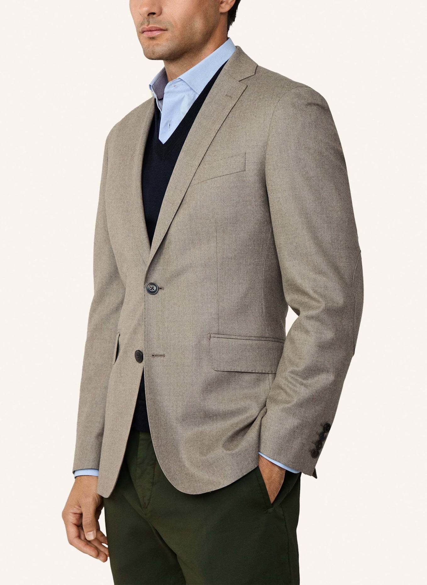 HACKETT LONDON Sakko PERFORMANCE FLANNEL: TAUPE/ HELLBRAUN