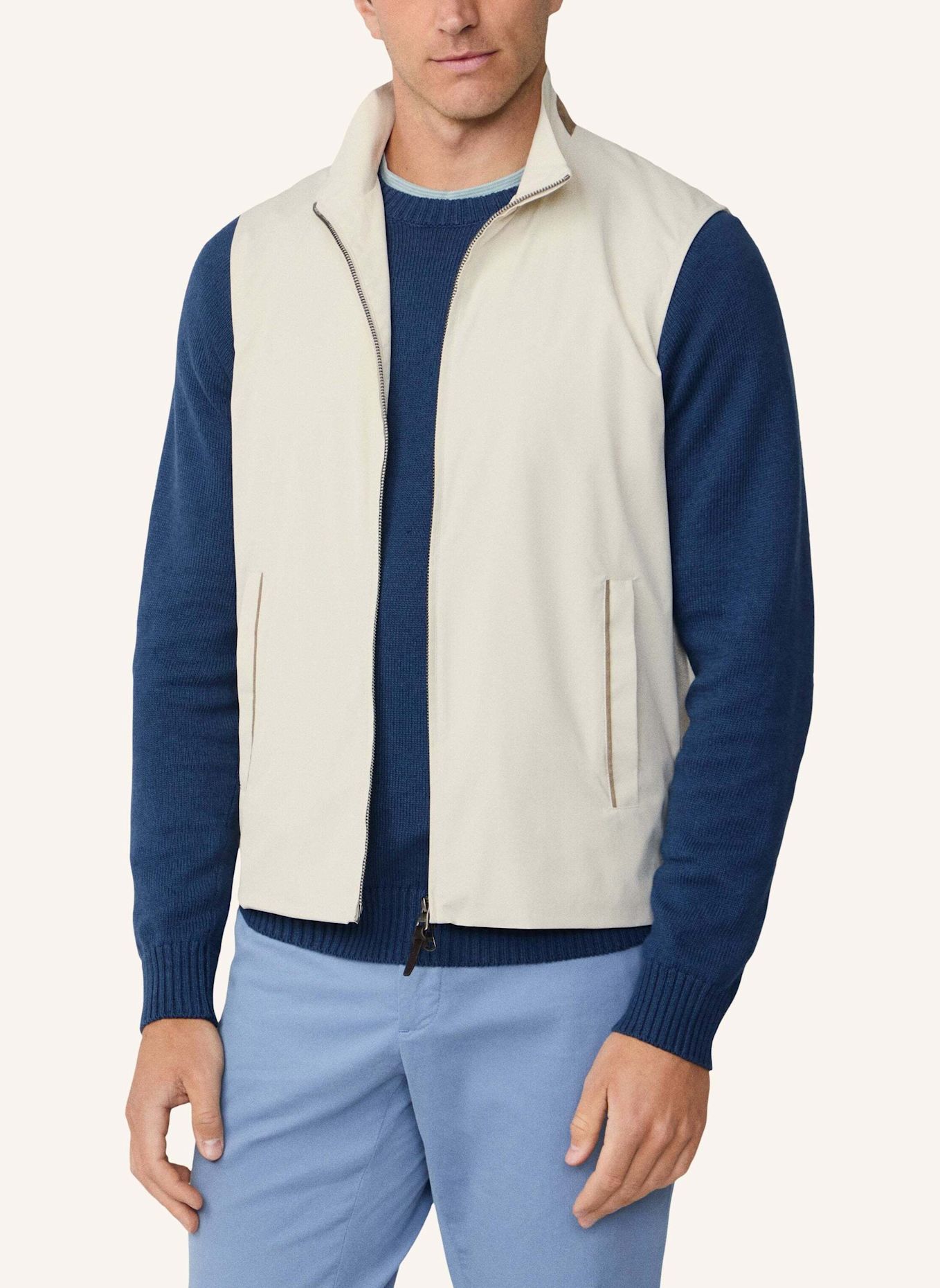 HACKETT LONDON Gilet HYBRID KNIT GILET: BEIGE