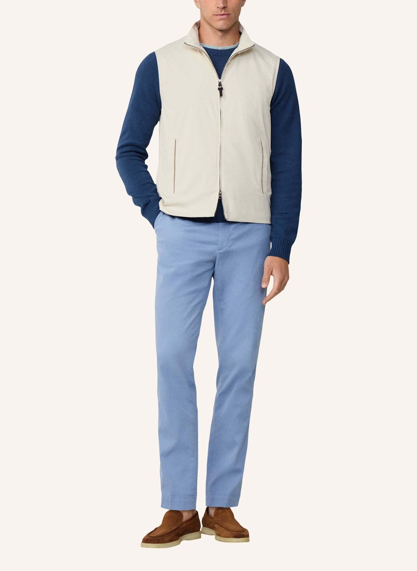 HACKETT LONDON Gilet HYBRID KNIT GILET: BEIGE