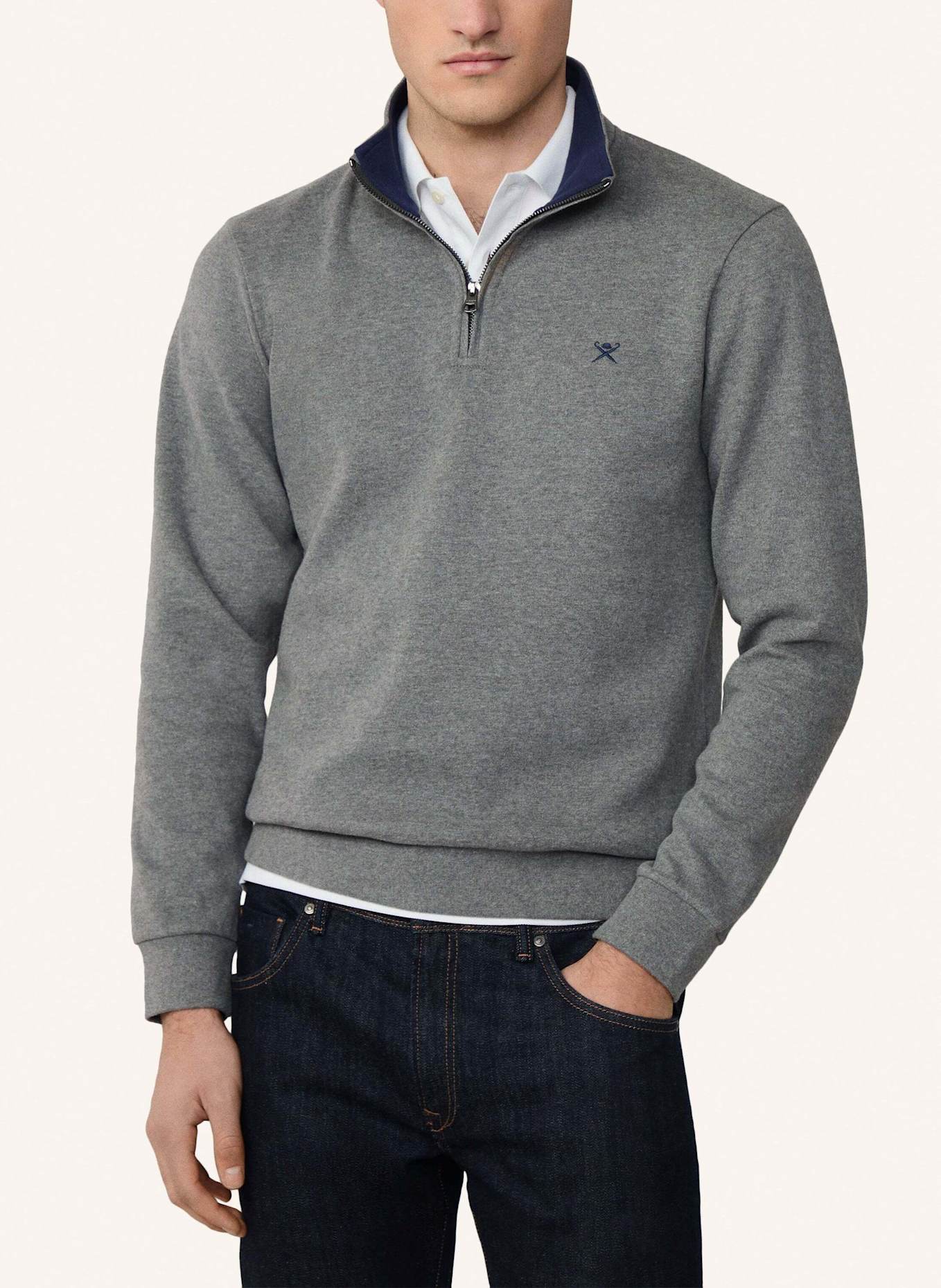 HACKETT LONDON Sweatshirt NEW DOUBLE KNIT HZ: DUNKELGRAU