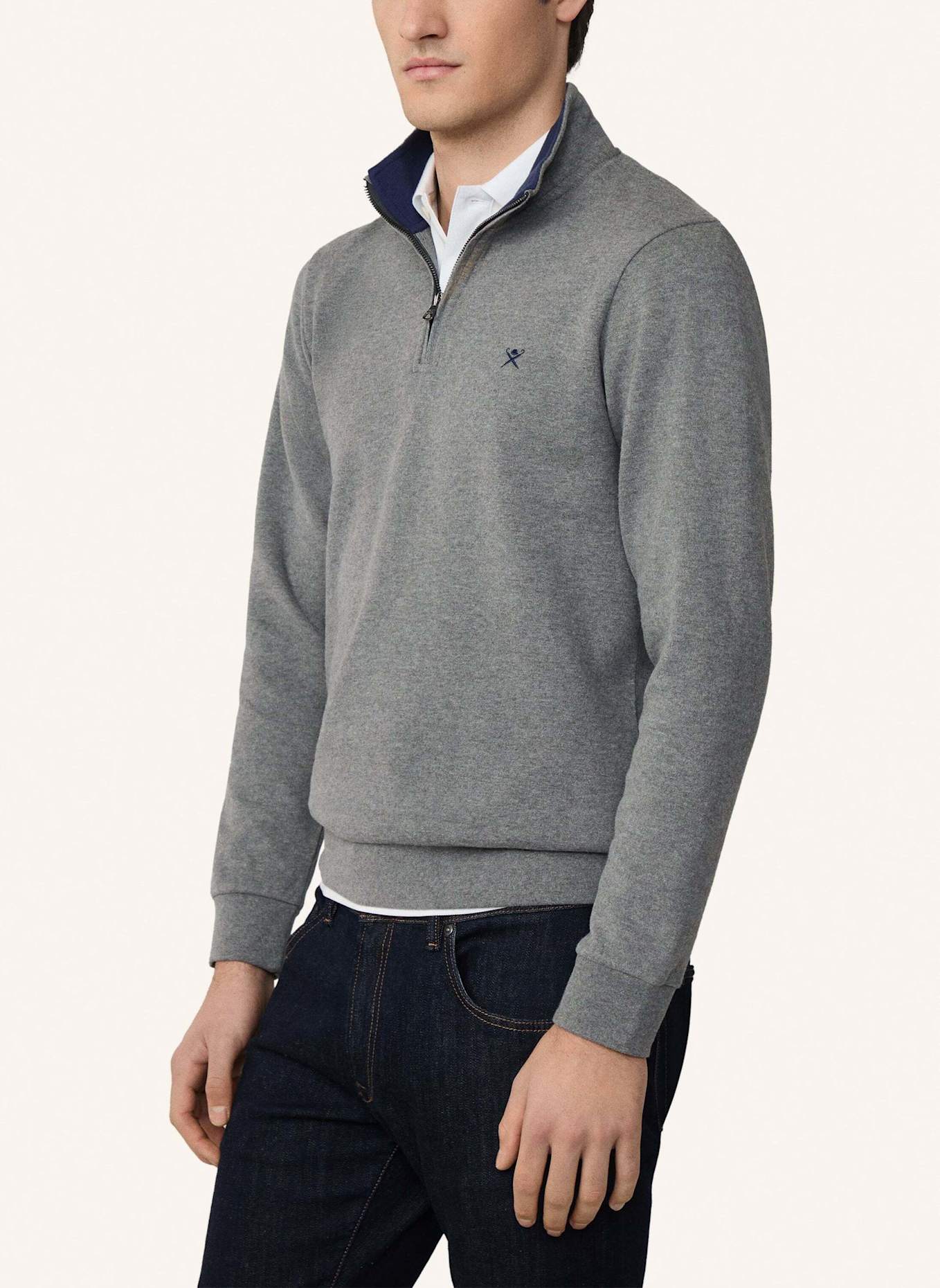 HACKETT LONDON Sweatshirt NEW DOUBLE KNIT HZ: DUNKELGRAU