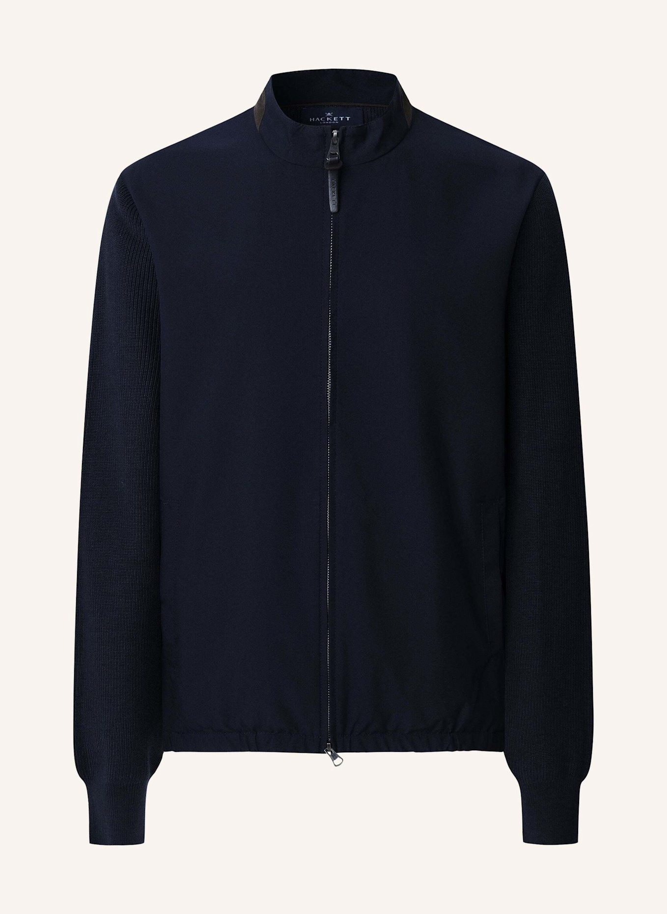 HACKETT LONDON Strickjacken Cardigan NYLON/KNIT FZIP HYB: BLAU