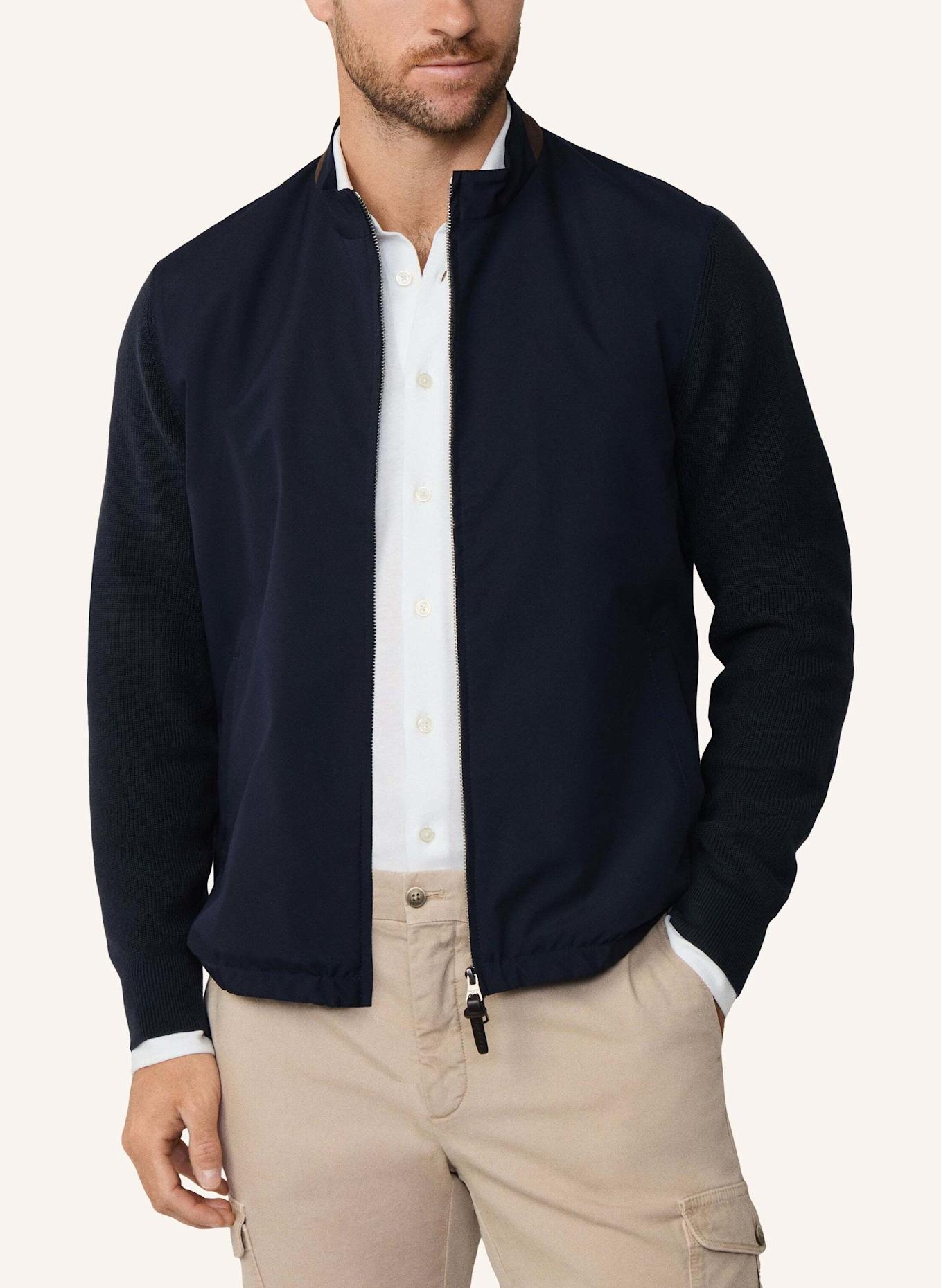 HACKETT LONDON Strickjacken Cardigan NYLON/KNIT FZIP HYB: BLAU