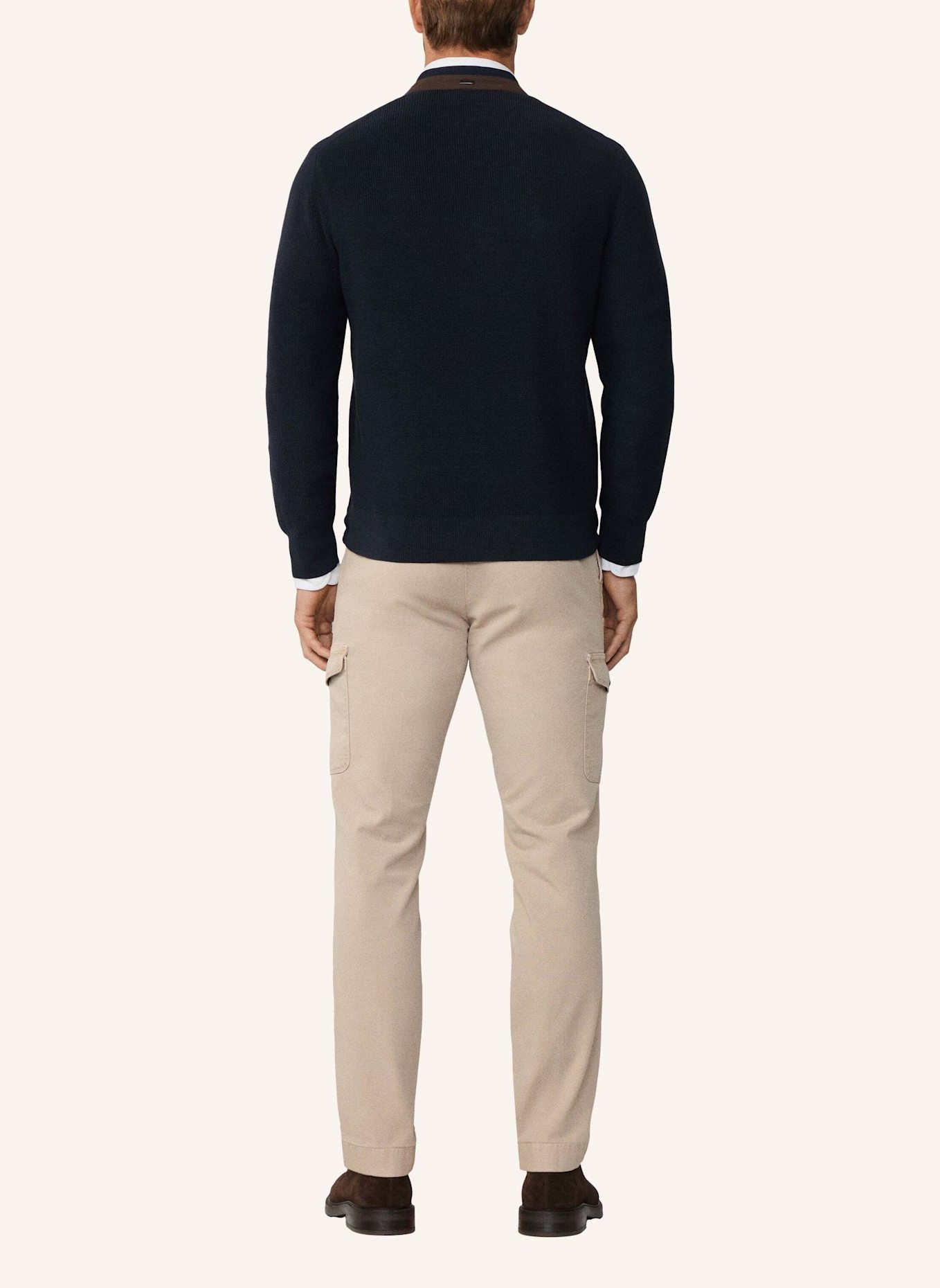 HACKETT LONDON Strickjacken Cardigan NYLON/KNIT FZIP HYB: BLAU