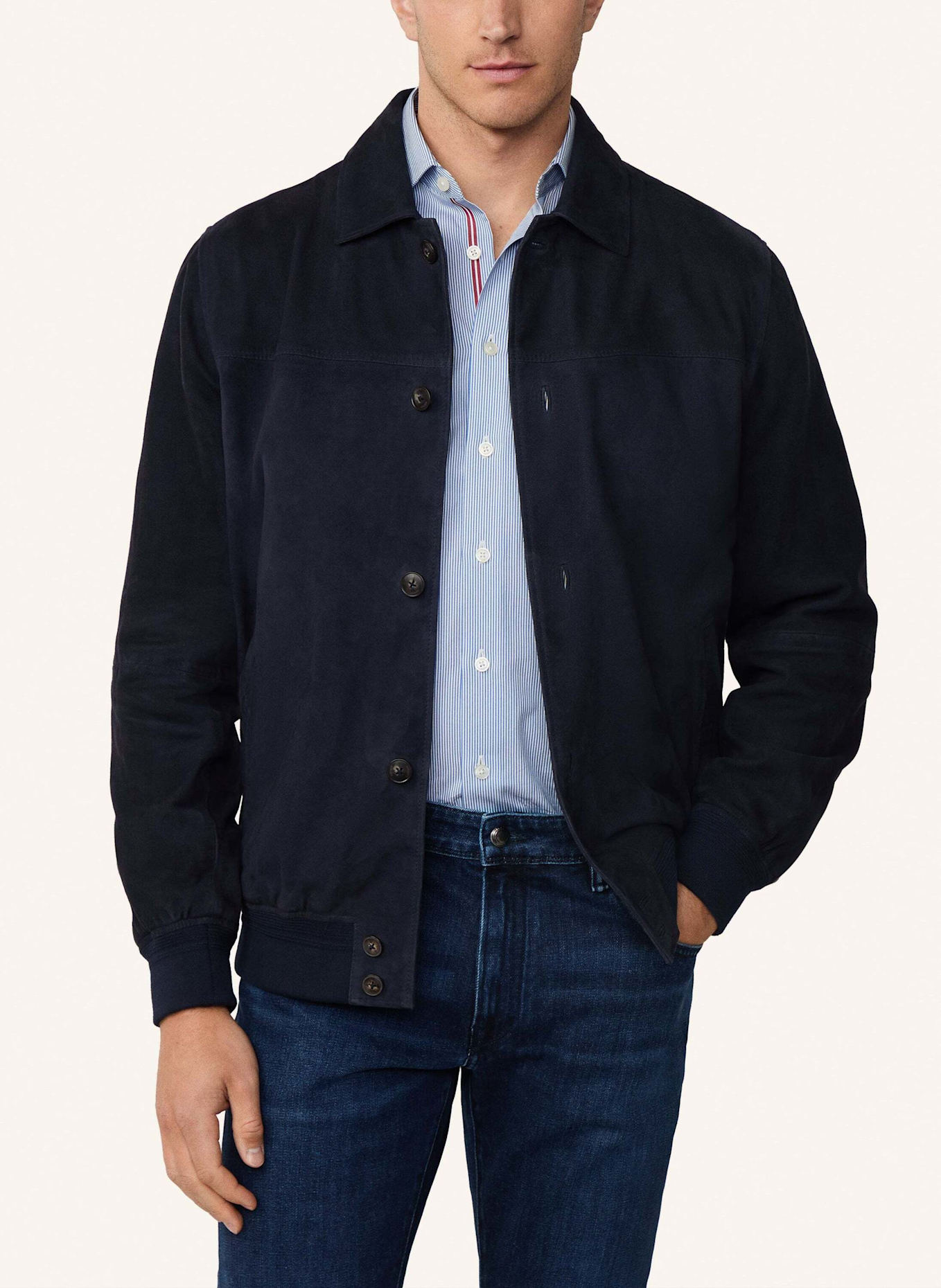 HACKETT LONDON Fieldjacket SUEDE BLOUSON: BLAU