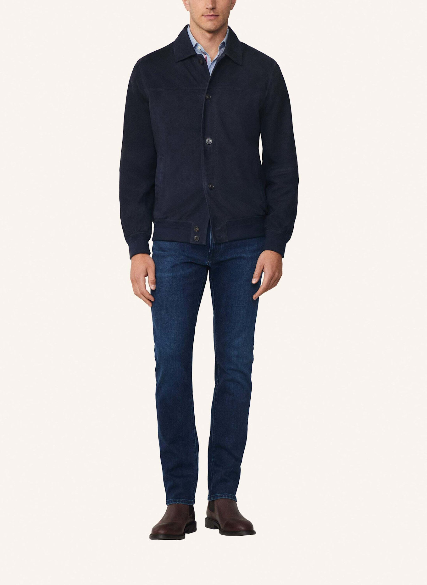 HACKETT LONDON Fieldjacket SUEDE BLOUSON: BLAU