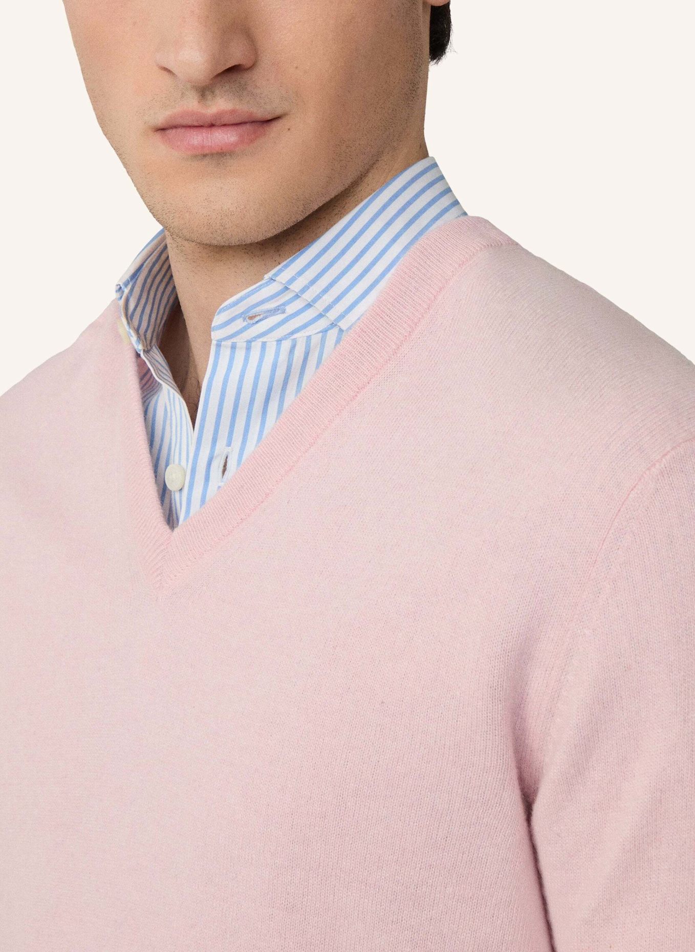 HACKETT LONDON Pullover MERINO CASH MIX V: PINK