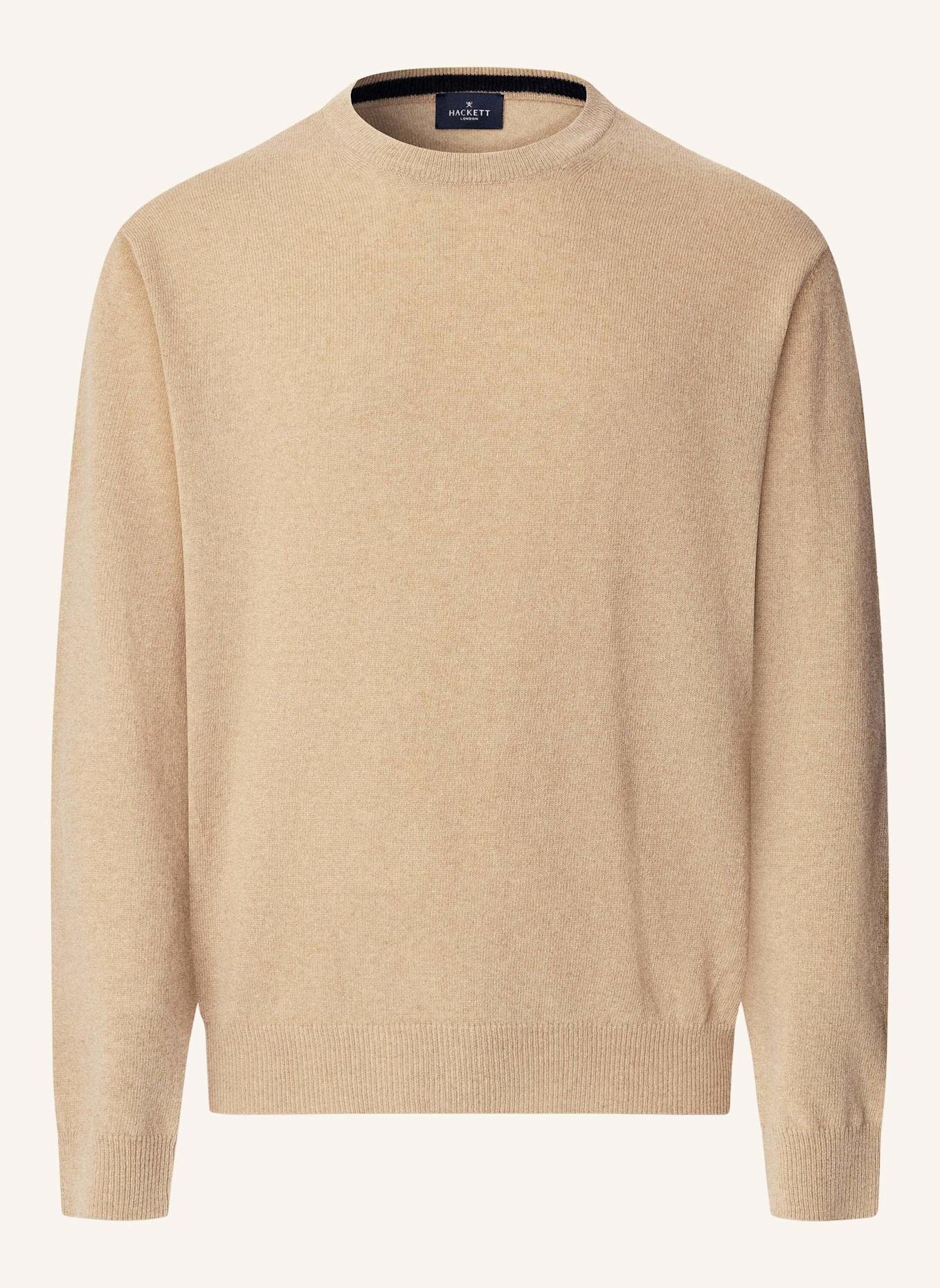 HACKETT LONDON Pullover MERINO CASH MIX CREW: BEIGE