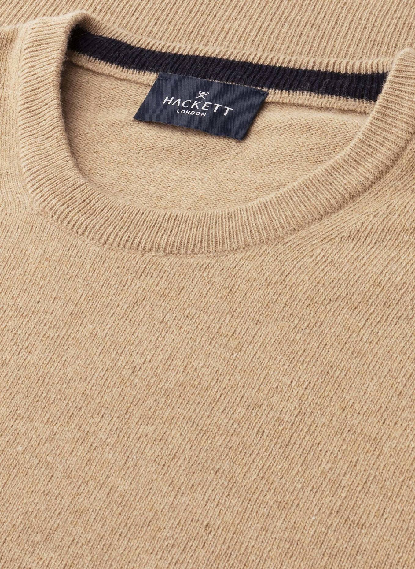 HACKETT LONDON Pullover MERINO CASH MIX CREW: BEIGE