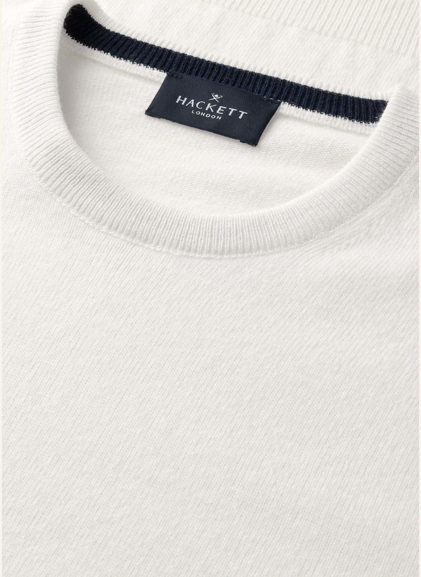 HACKETT LONDON Pullover MERINO CASH MIX CREW: WEISS