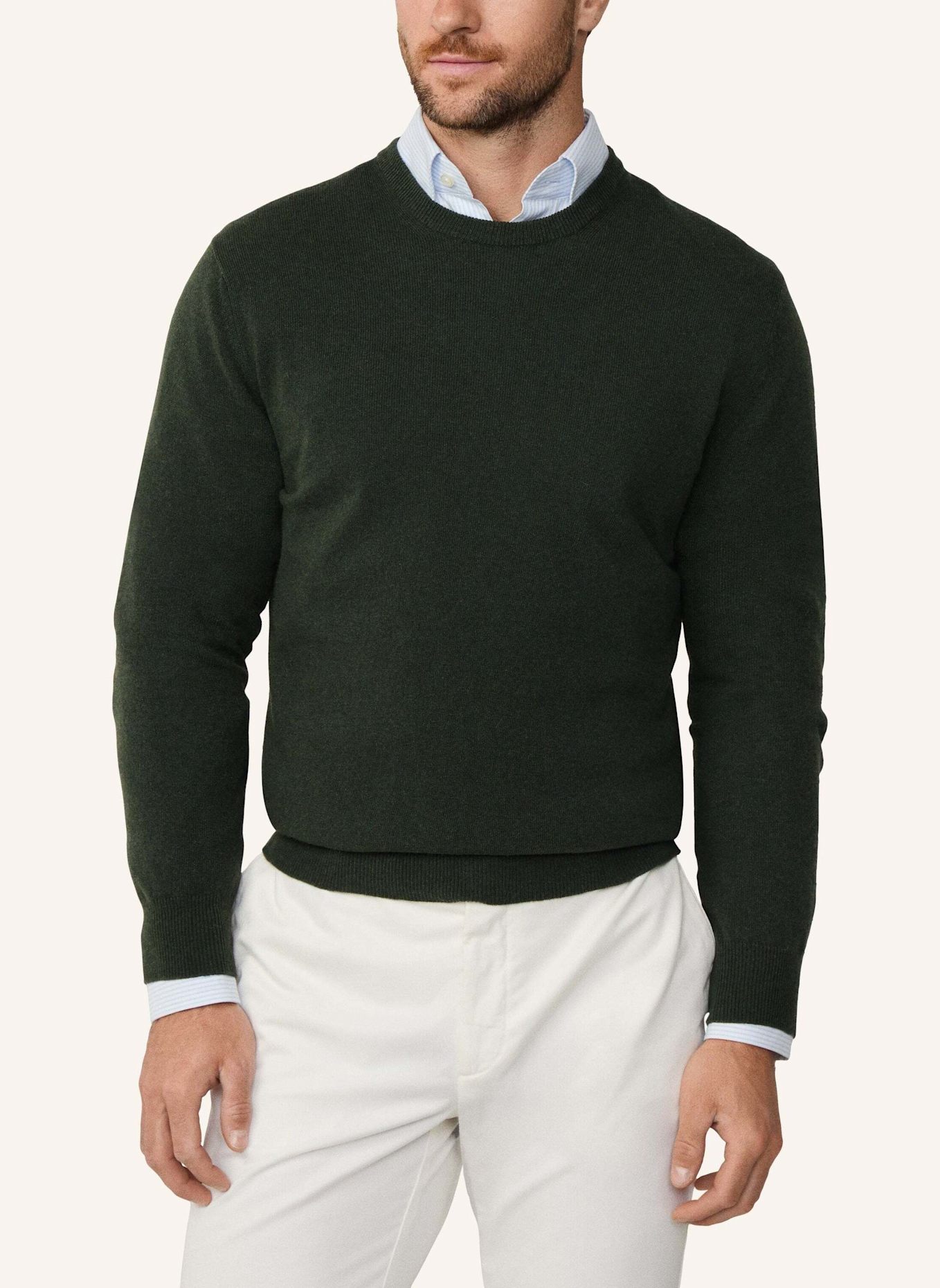 HACKETT LONDON Pullover MERINO CASH MIX CREW: GRÜN