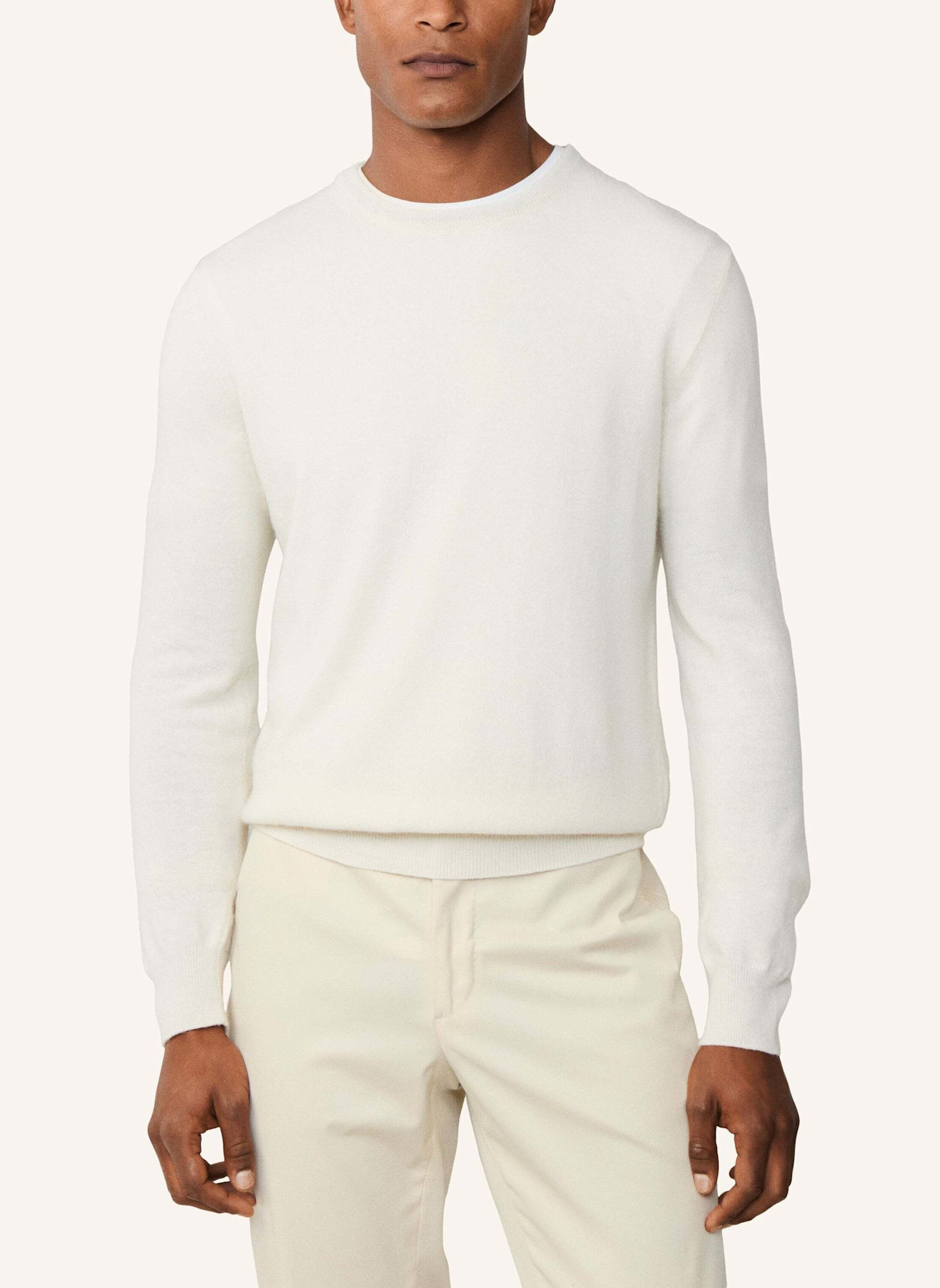 HACKETT LONDON Pullover MERINO CASH MIX CREW: WEISS