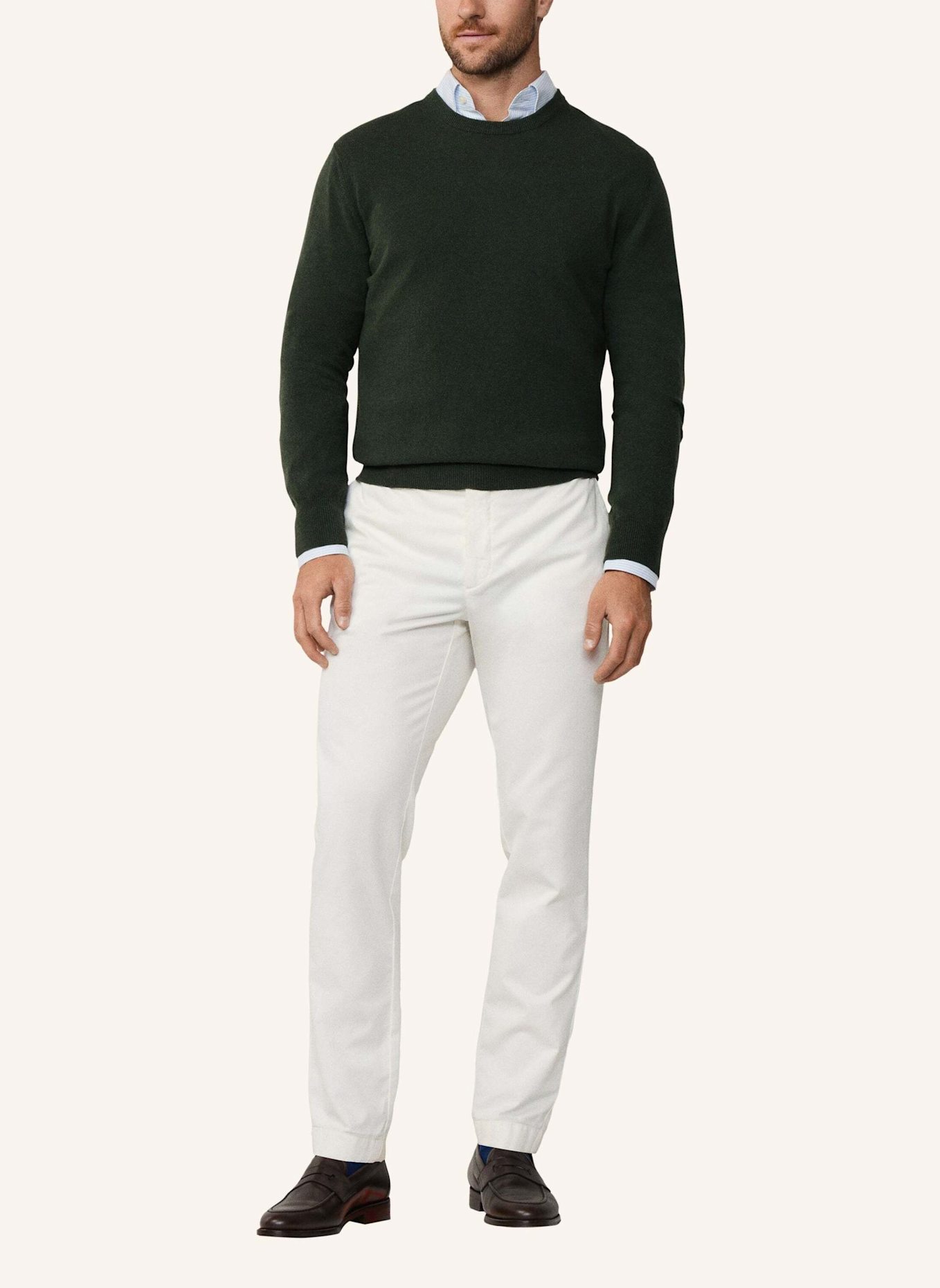 HACKETT LONDON Pullover MERINO CASH MIX CREW: GRÜN