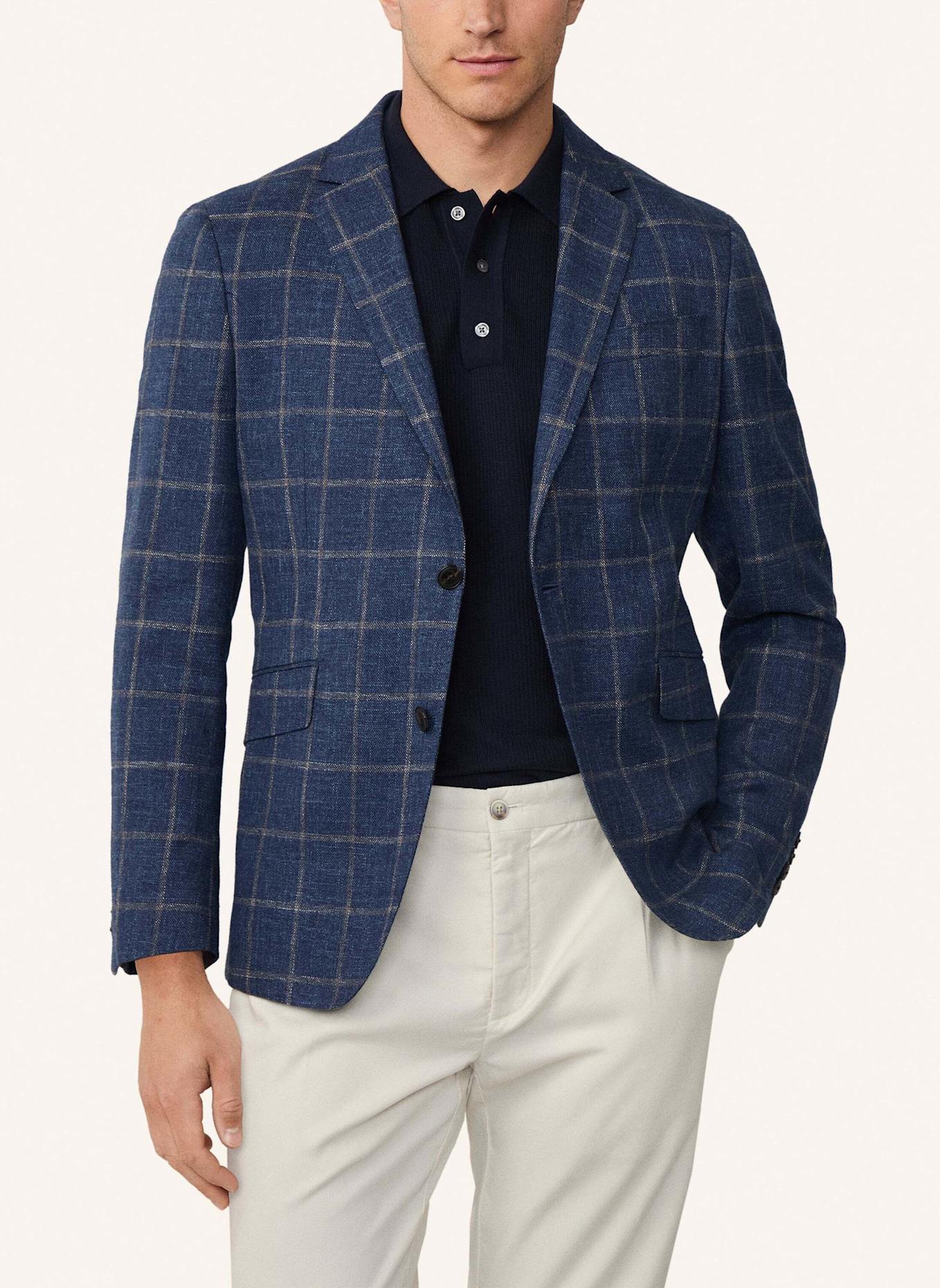 HACKETT LONDON Sakko STRETCH LIN MEL WPANE: BLAU