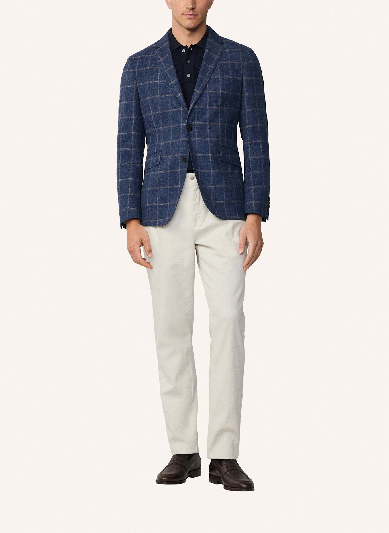HACKETT LONDON Sakko STRETCH LIN MEL WPANE: BLAU