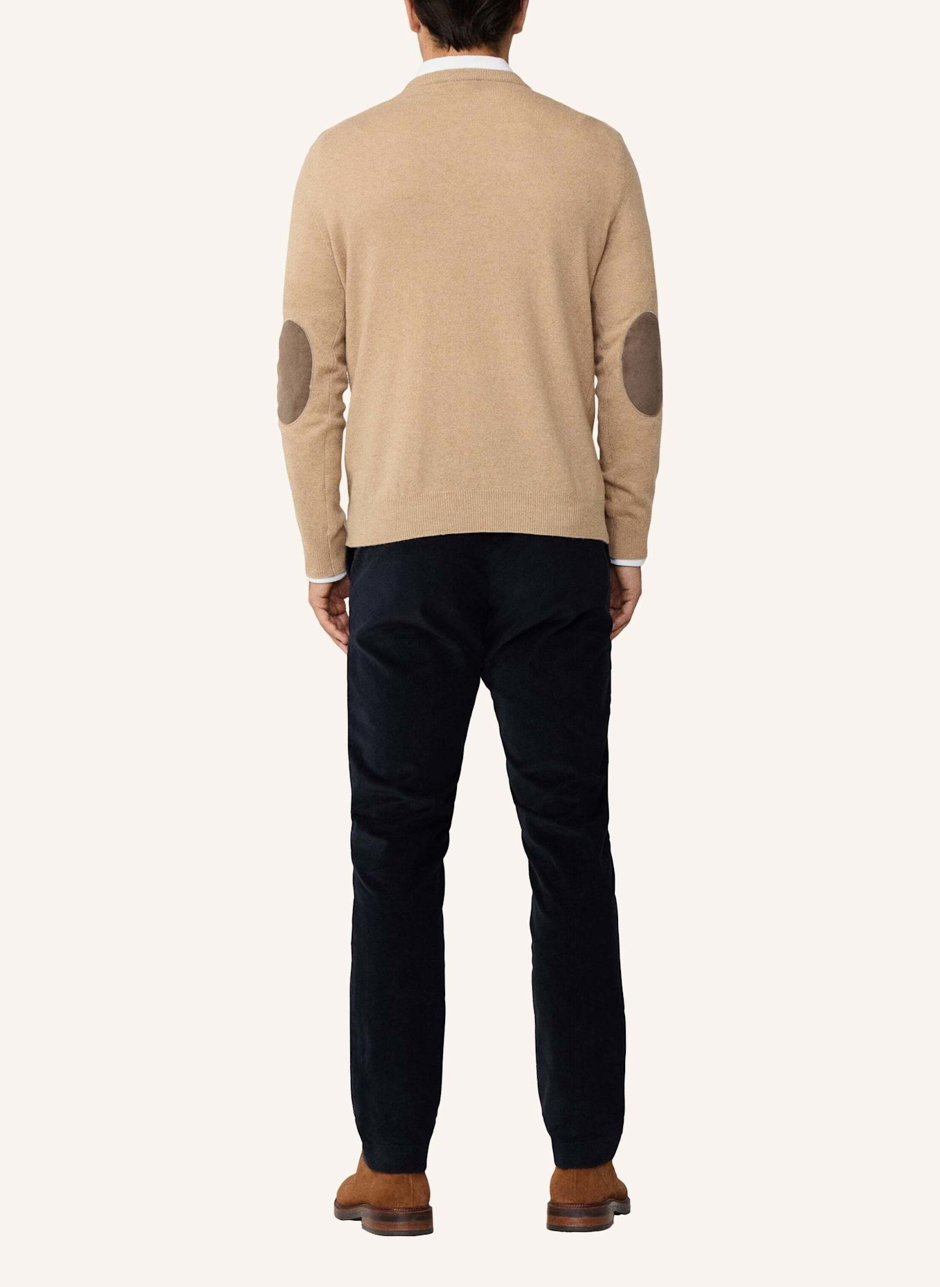HACKETT LONDON Pullover MERINO CASH MIX CREW: BEIGE