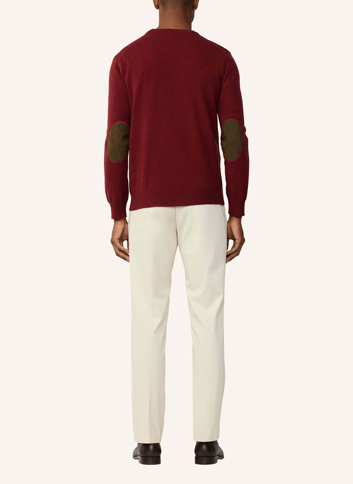 HACKETT LONDON Pullover MERINO CASH MIX CREW: DUNKELROT