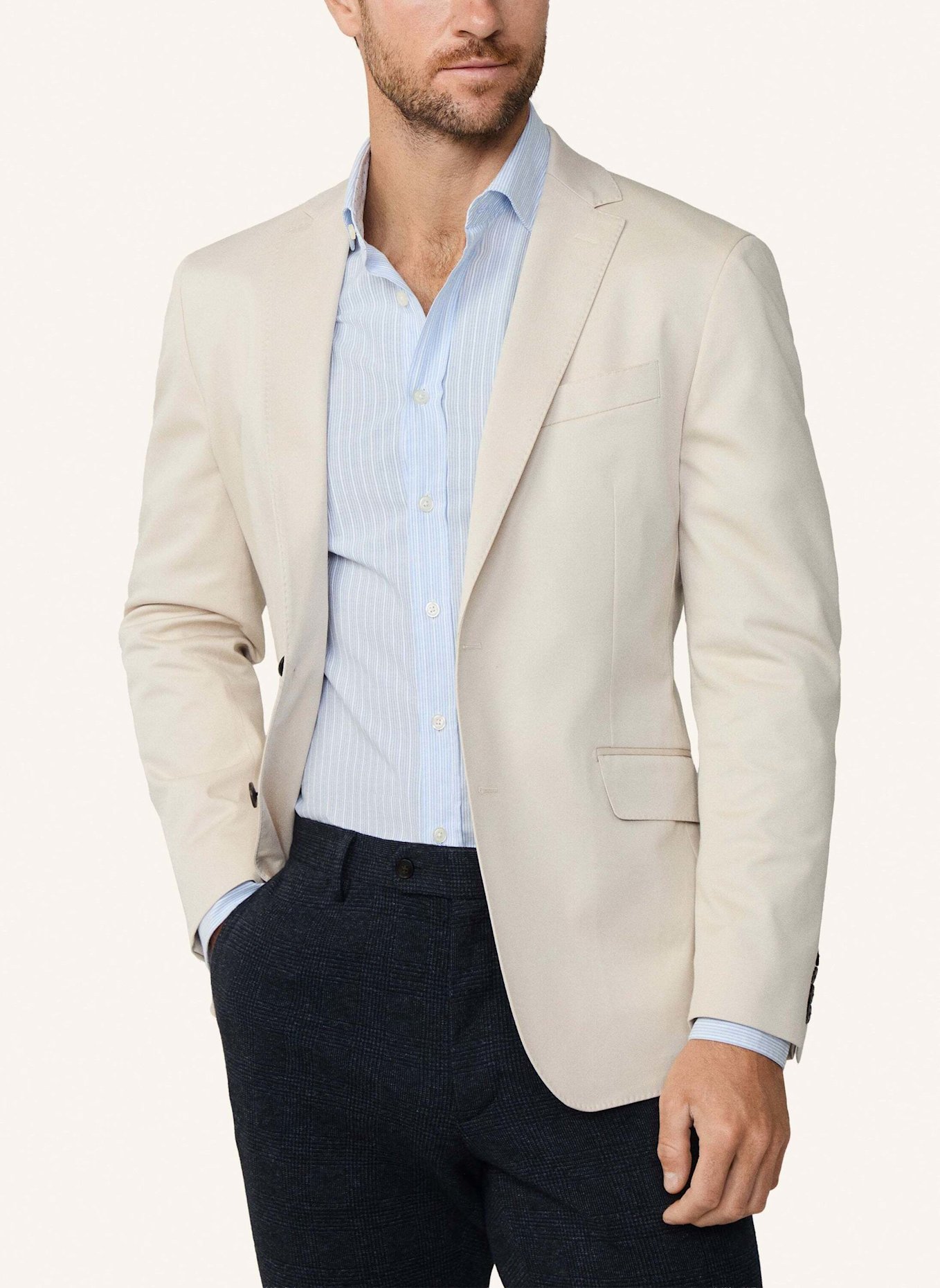 HACKETT LONDON Blazer COTTON STRETCH JKT: TAUPE/ HELLBRAUN
