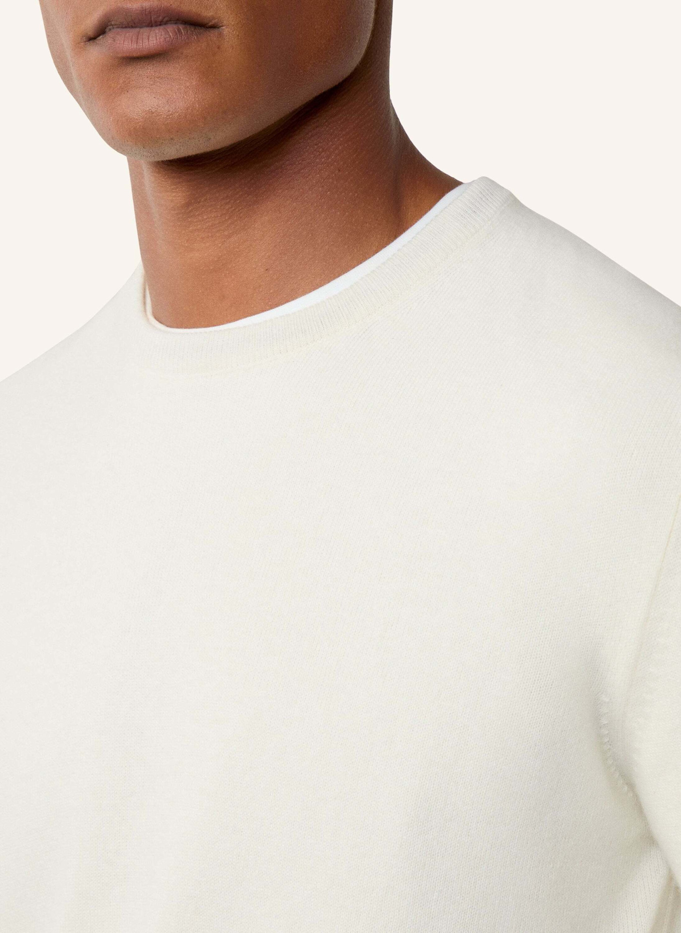 HACKETT LONDON Pullover MERINO CASH MIX CREW: WEISS